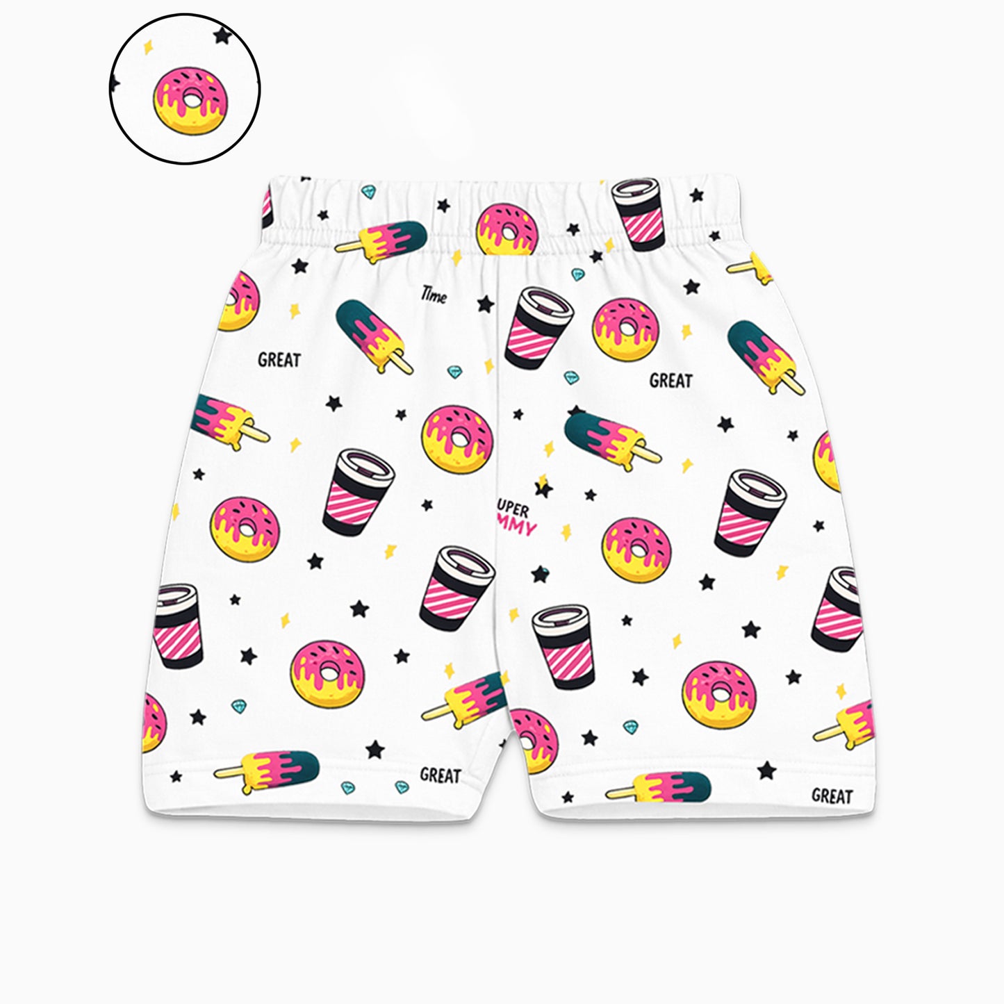 Kuchipoo Girls 100% Cotton Printed Shorts | Elastic Waist | Summer Wear Shorts for Kids | Pack of 5