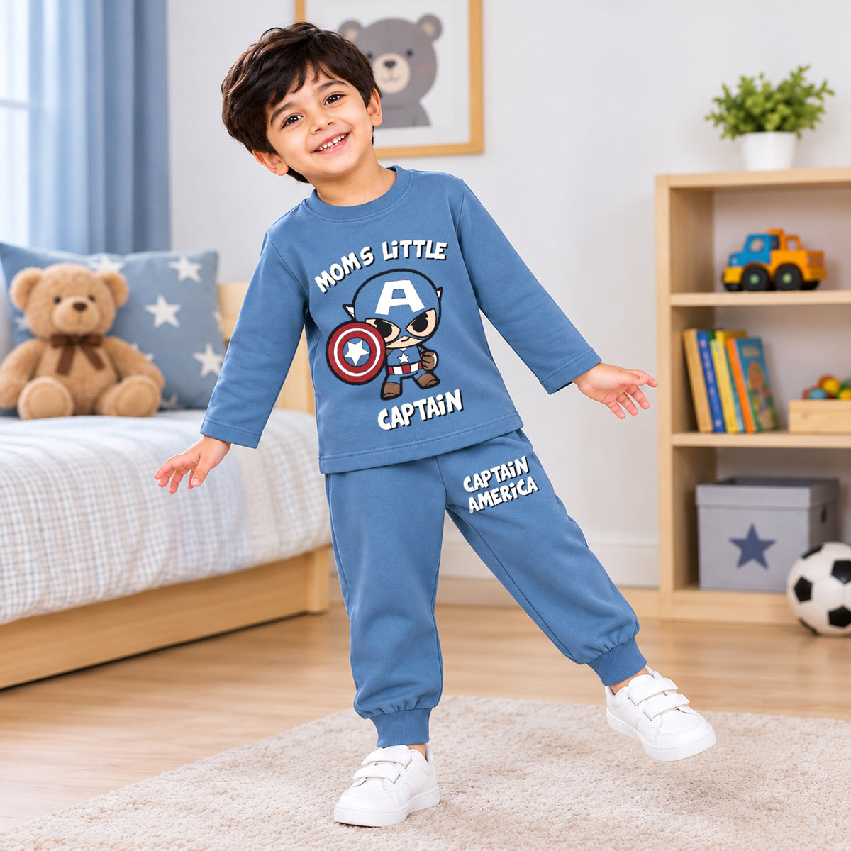 Kuchipoo © Marvel Boys Spiderman Printed Cotton T-Shirt & Pyjama Set | Full Sleeve Casual Wear | Pack of 2 Sets