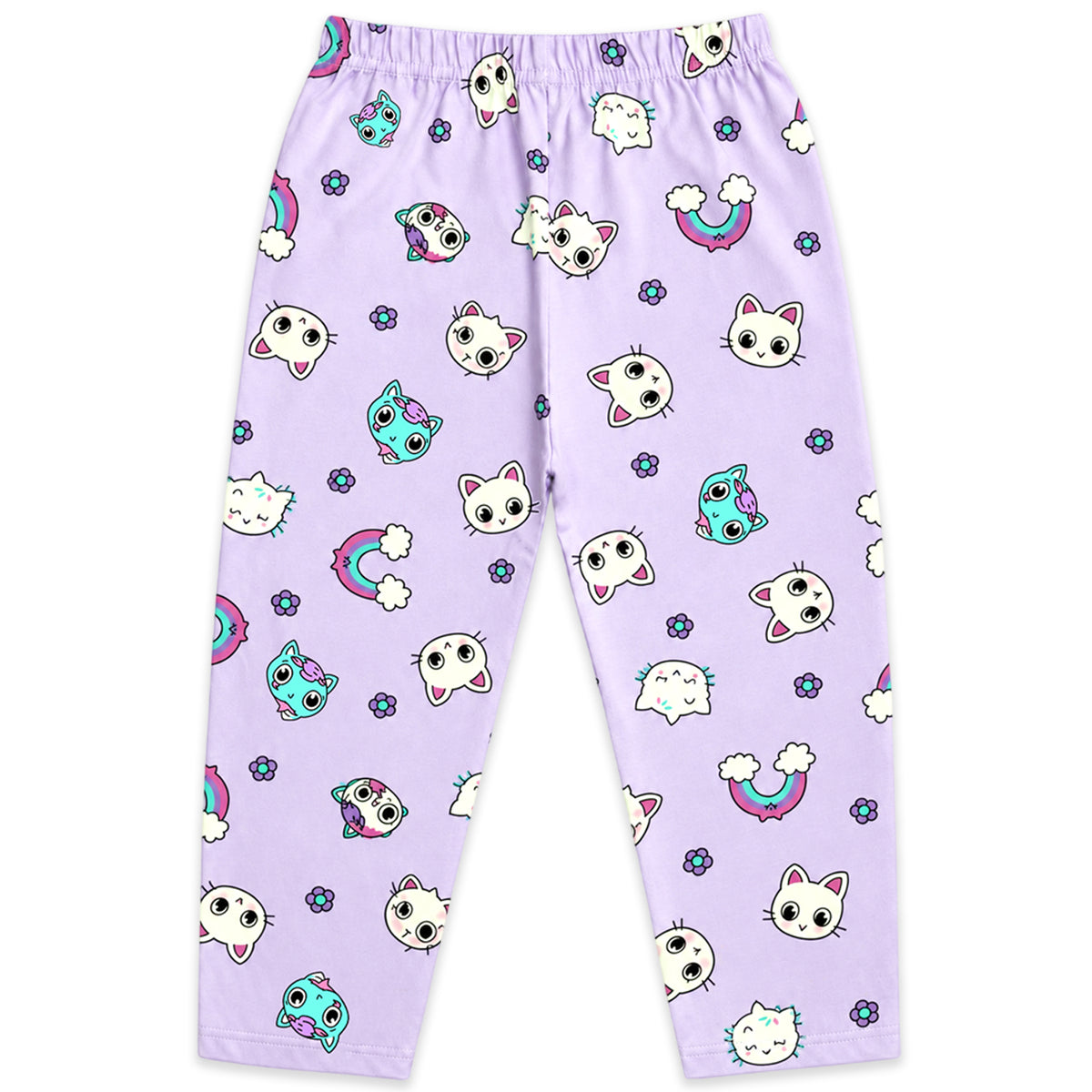 Kuchipoo Girls 100% Cotton Pajamas Combo | Soft Elastic Waist | Cute Animal Prints | Everyday Wear | Pack of 5