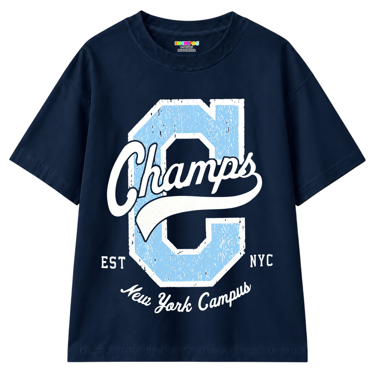 Kuchipoo Boys Cotton Printed T-Shirts | Half Sleeve Round Neck | Soft & Comfortable Casual Wear for Kids | Pack of 5