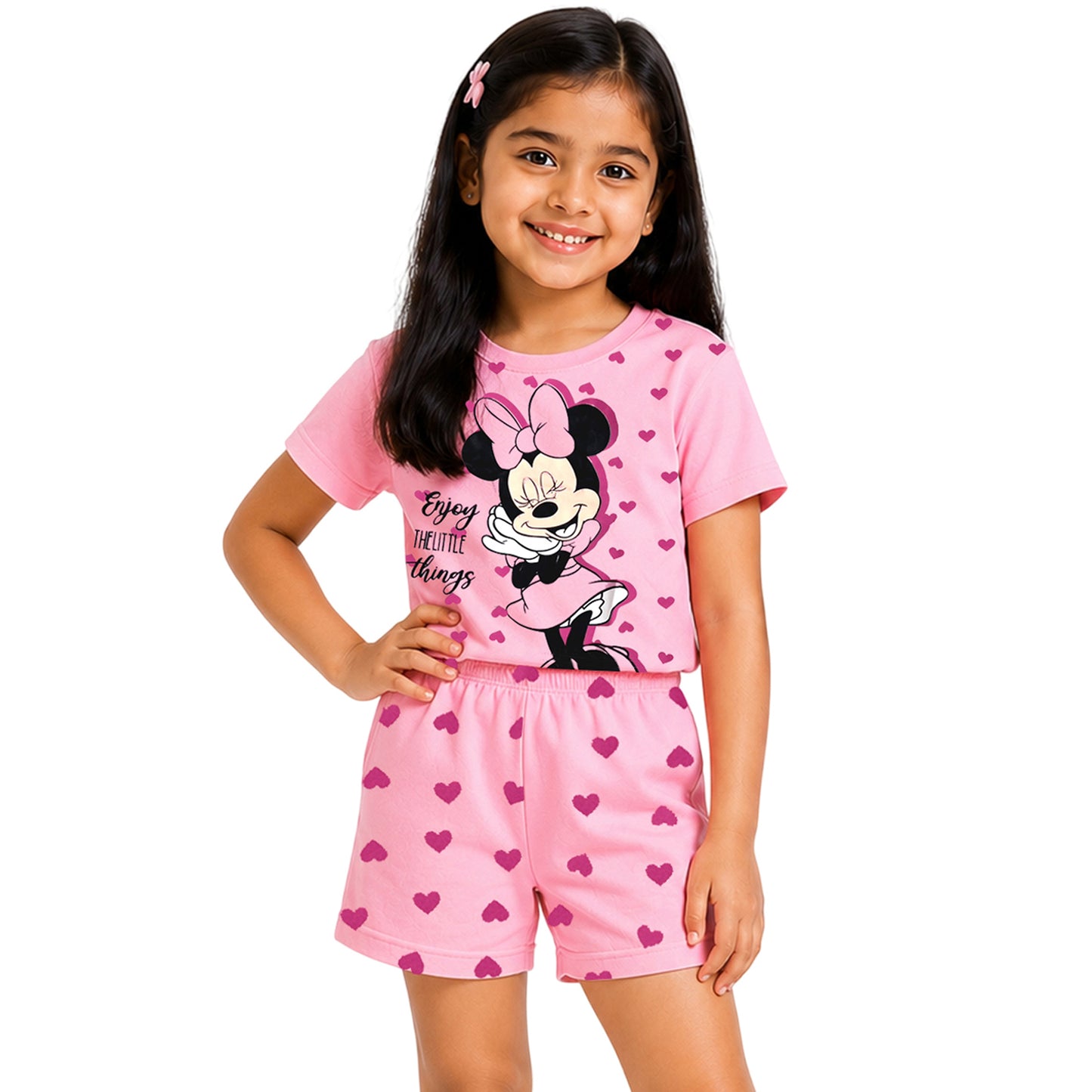 Kuchipoo © Disney Stitch Cotton T-Shirts and Shorts Set for Girls - Pack of 2