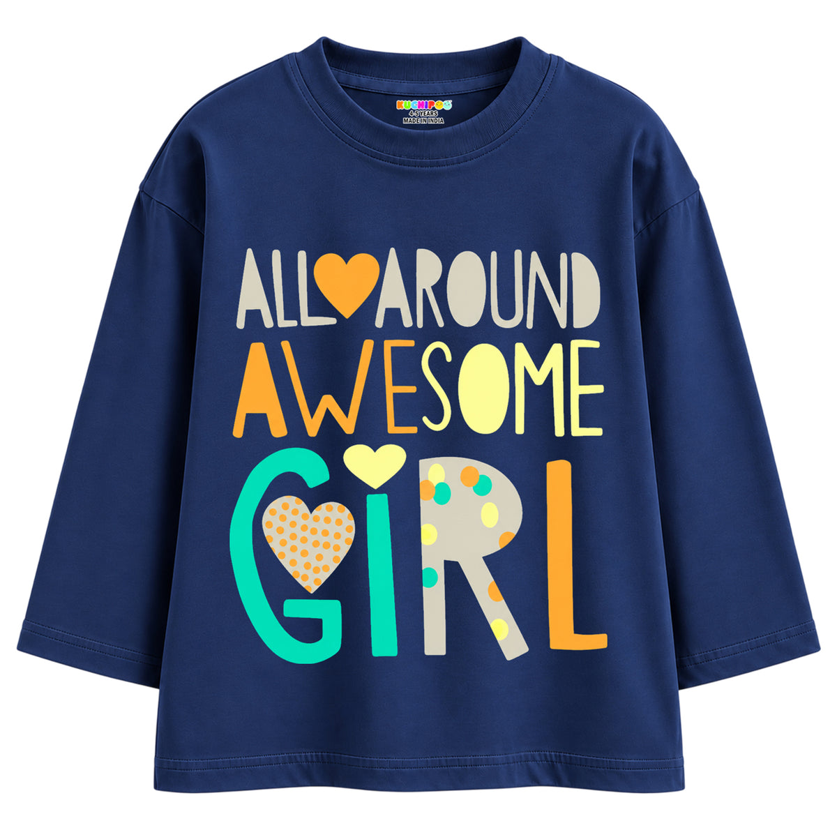 KUCHIPOO Baby Girls Full Sleeves T-Shirts
