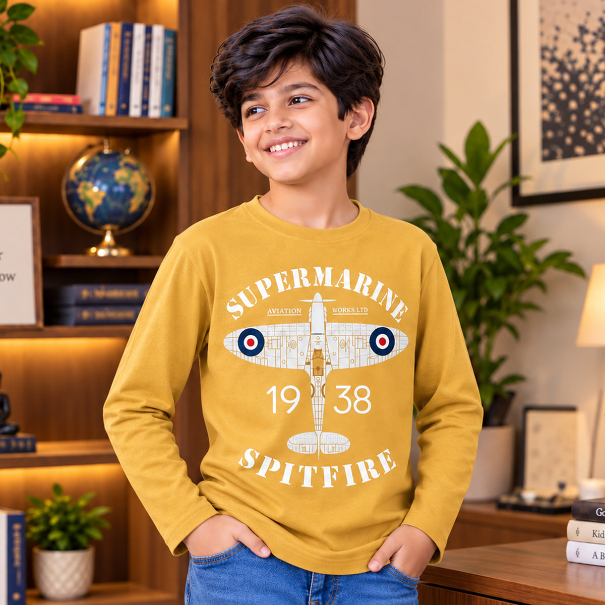 Kuchipoo Boys Cotton Printed T-Shirts | Full Sleeve Round Neck | Soft & Comfortable Casual Wear for Kids | Pack of 5