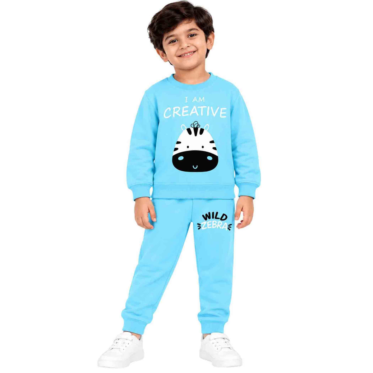 Kuchipoo Boys Printed Sweatshirt & Track Pant Set | Full Sleeve Winter Co-ord Set | Soft & Comfortable Casual Wear for Kids