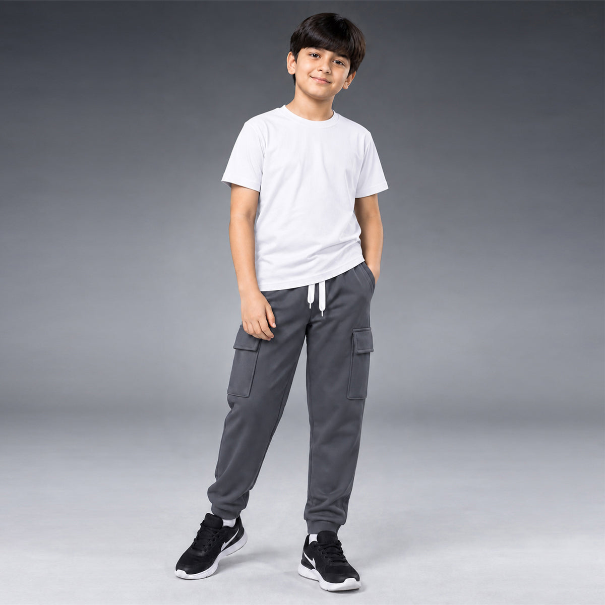 Kuchipoo Boys 4 Pocket Cargo Jogger Pants | Regular Fit Track Pants with Utility Pockets | Soft & Comfortable Casual Wear | Pack of 3