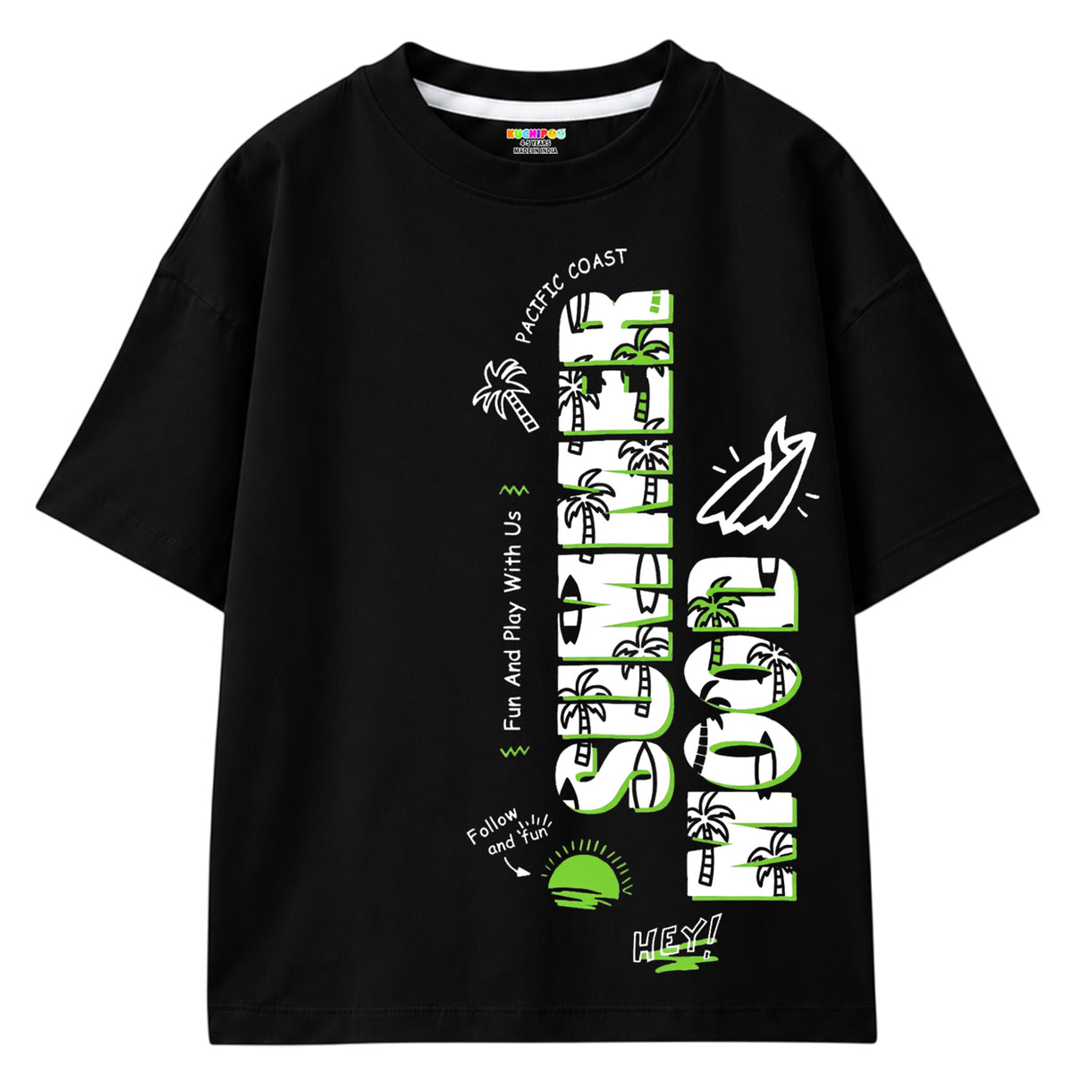 Kuchipoo Boys Cotton Printed T-Shirts | Half Sleeve Round Neck | Soft & Comfortable Casual Wear for Kids | Pack of 5