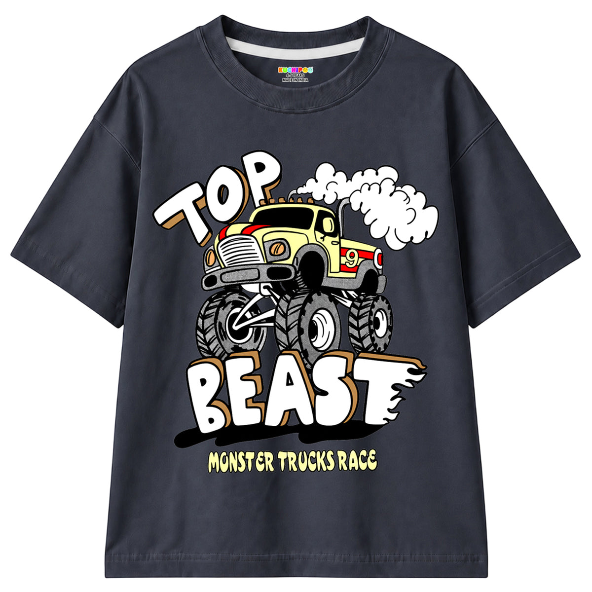 Kuchipoo Boys Cotton Printed T-Shirts | Half Sleeve Round Neck | Soft & Comfortable Casual Wear for Kids | Pack of 5
