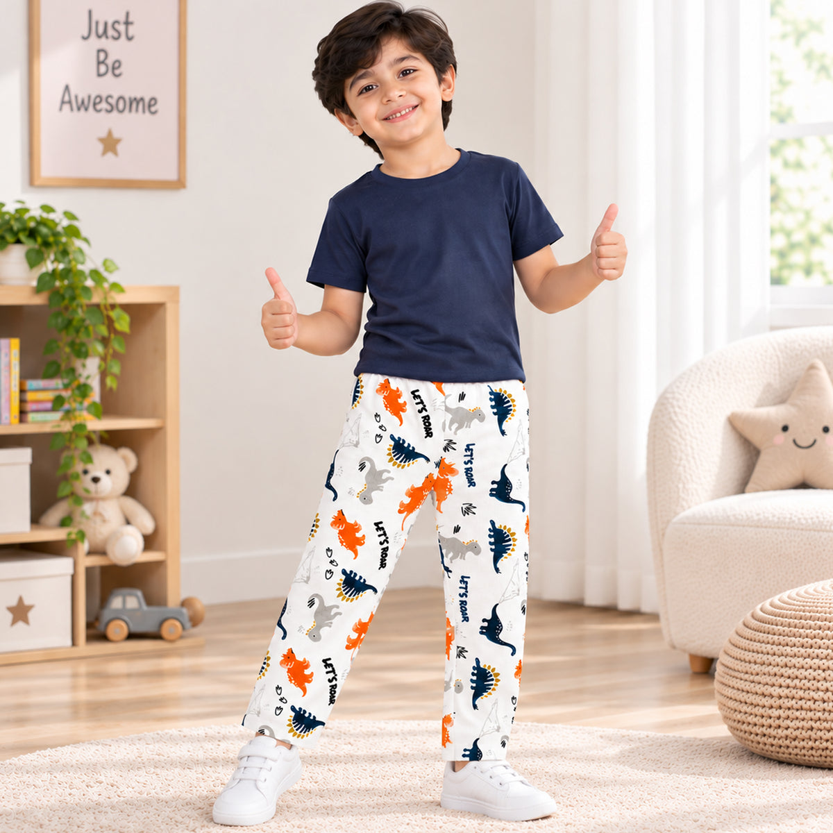 Kuchipoo Boys & Girls Printed Pajama Pack of 5 | Soft & Comfortable Full Length Pyjamas | Cozy Casual Bottom Wear for Light Winters