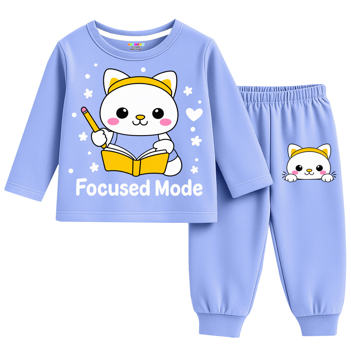 Kuchipoo Boys Regular Fit Cotton T-Shirts and Pyjamas Clothing Set-Pack of 2