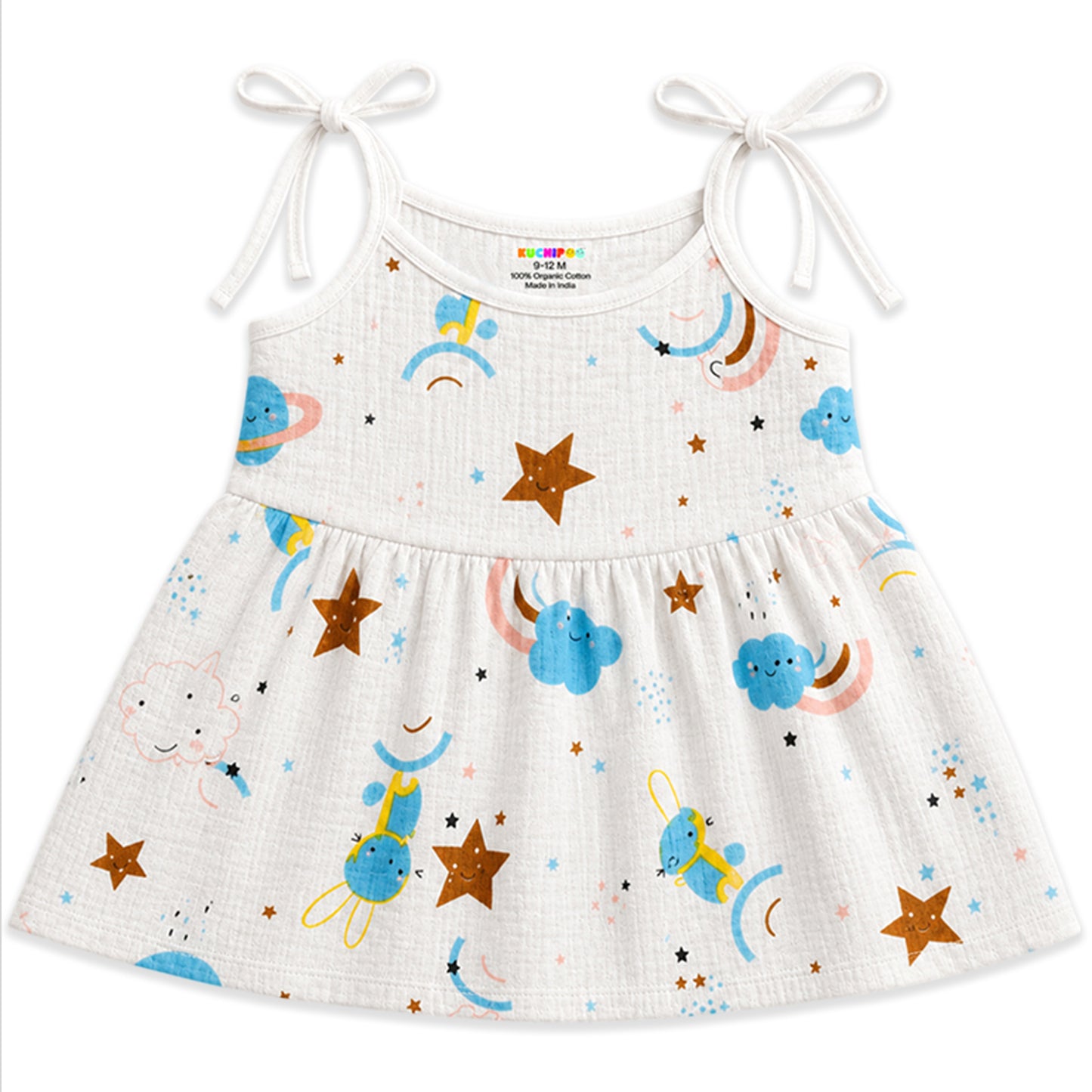 Kuchipoo Baby Girls 100% Muslin Cotton Frocks - Pack of 5