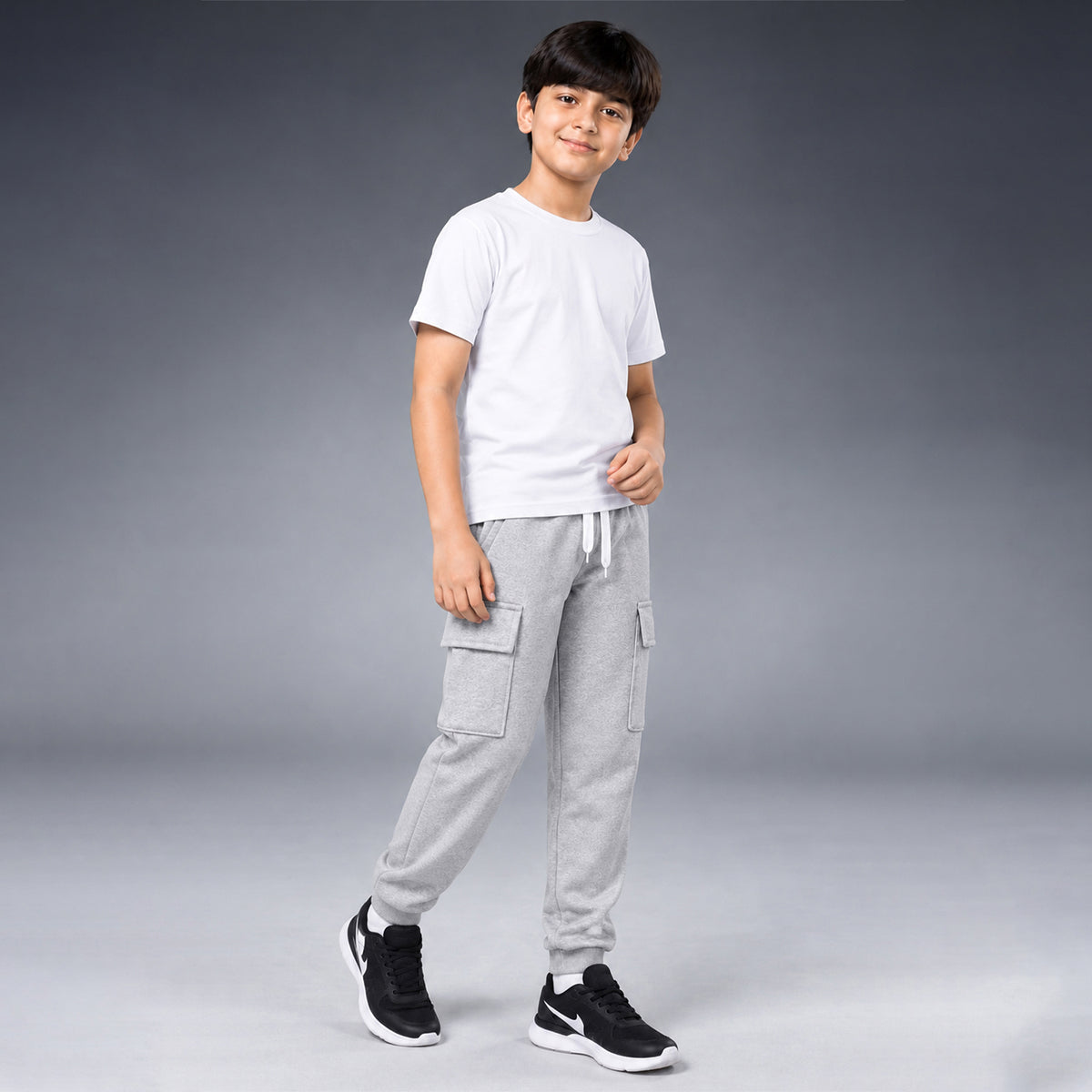 Kuchipoo Boys 4 Pocket Cargo Jogger Pants | Regular Fit Track Pants with Utility Pockets | Soft & Comfortable Casual Wear | Pack of 3