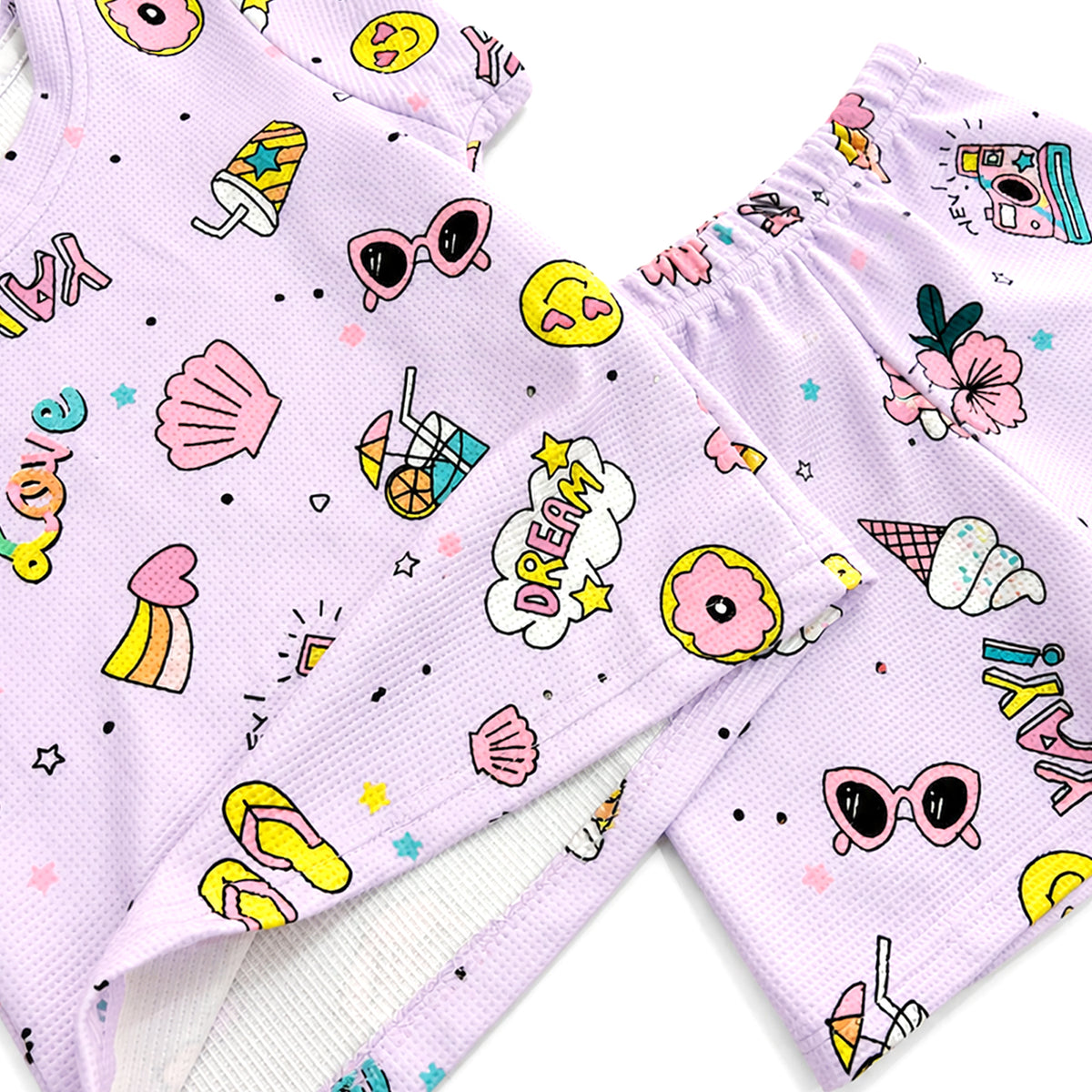 Kuchipoo Girls Cotton T-Shirt & Shorts | Printed Summer Wear Set | Soft & Comfortable Kids Clothing | Pack of 3