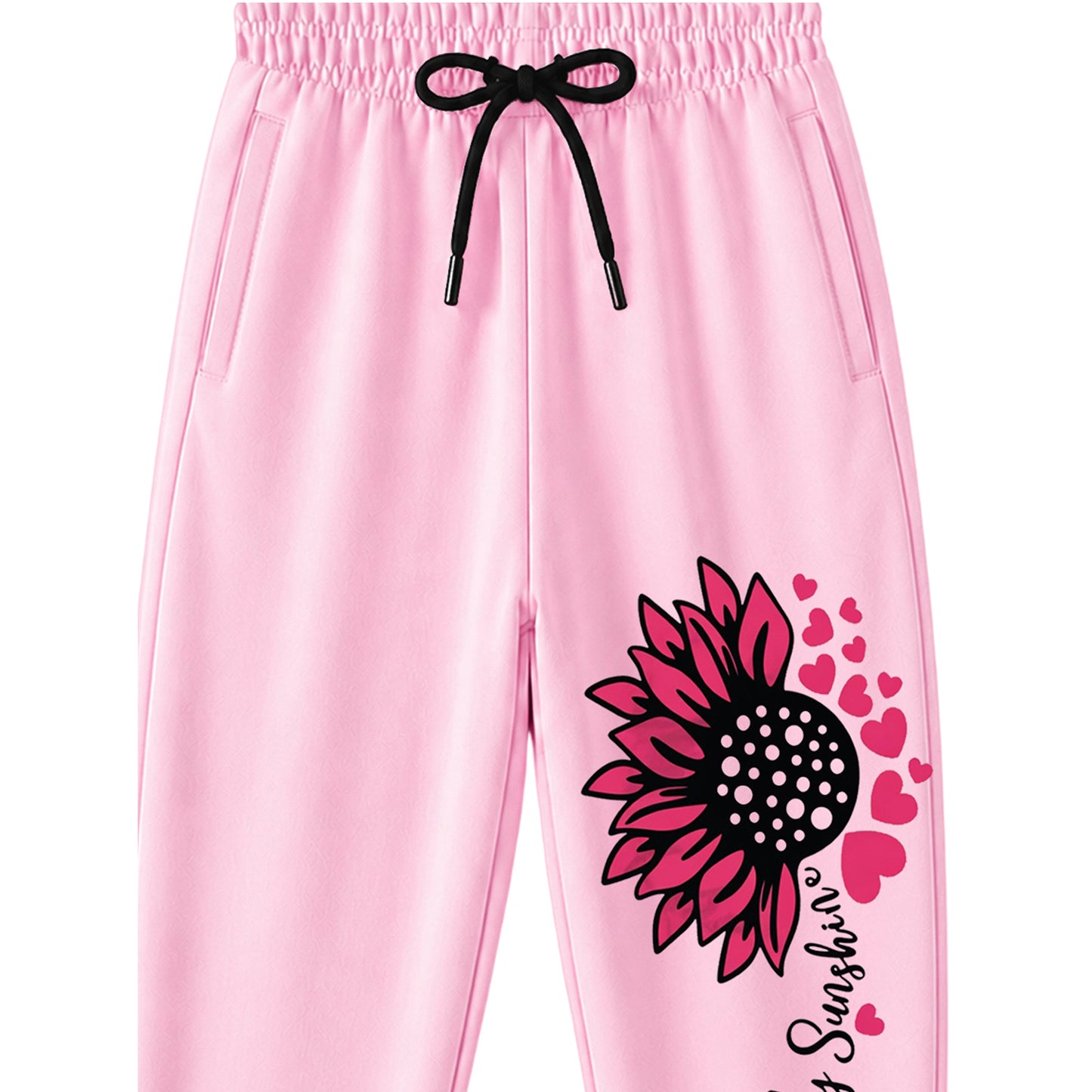 Kuchipoo Girls Cotton Jogger Pants with Elastic Waist & Drawstring – Soft & Comfortable Track Pants for Kids – Pack of 3