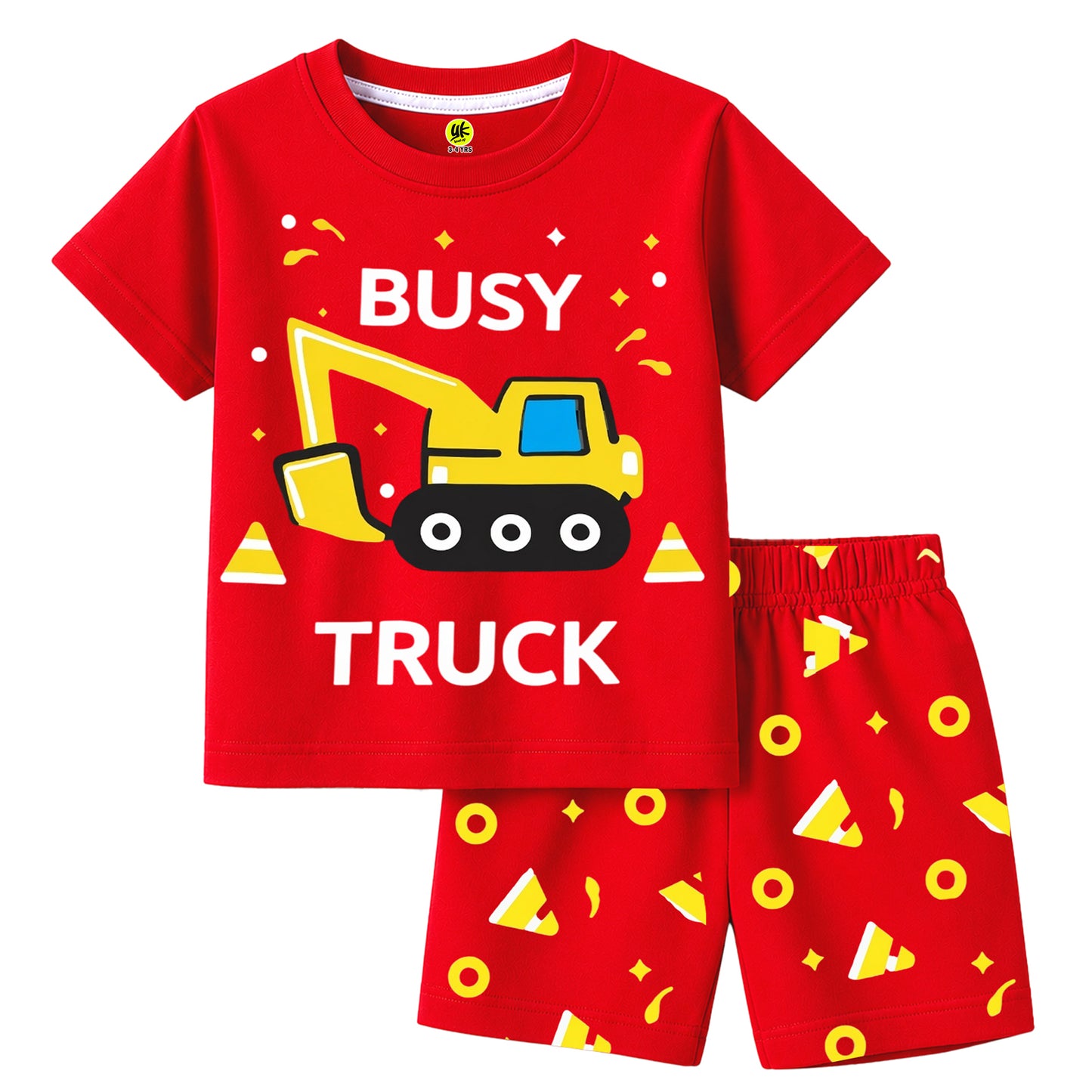 Kuchipoo Boys Cotton T-Shirt & Shorts | Printed Summer Wear Set | Soft & Comfortable Kids Clothing | Pack of 3