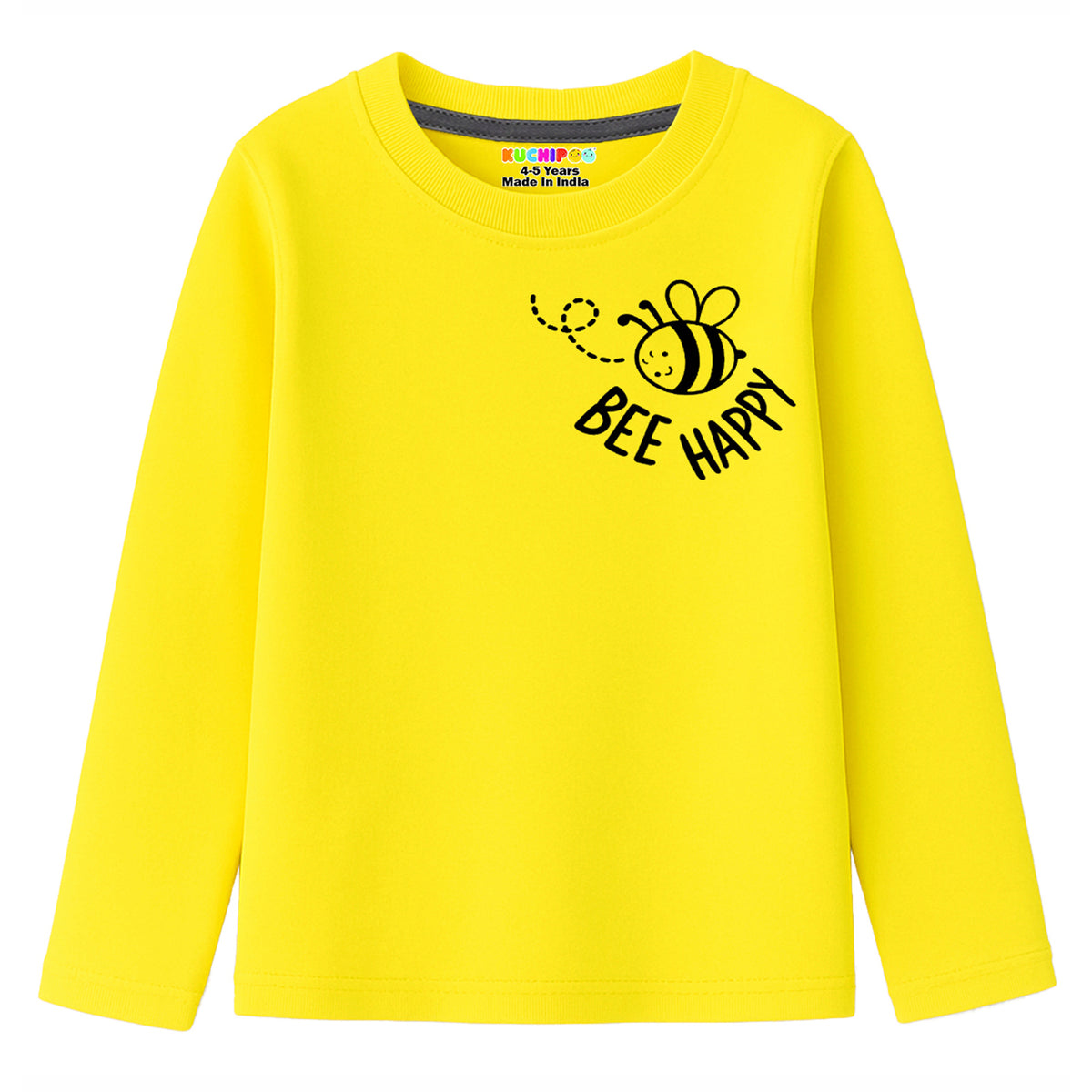 Kuchipoo Girls Cotton Printed T-Shirts | Full Sleeve Round Neck | Soft & Comfortable Casual Wear for Kids | Pack of 5