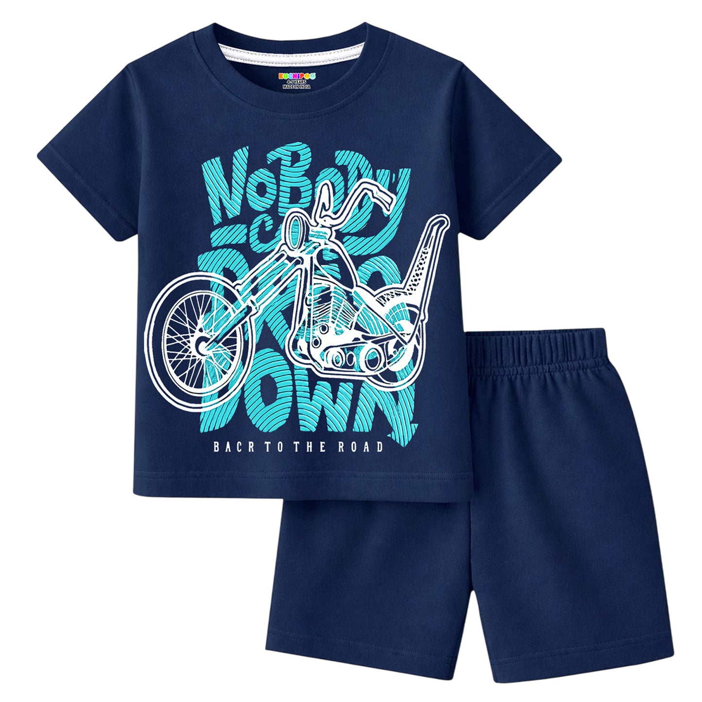 Kuchipoo Boys Cotton T-Shirt & Shorts Set | Half Sleeve Round Neck Top with Elastic Waist Shorts | Soft & Comfortable Casual Wear for Kids | Pack of 3