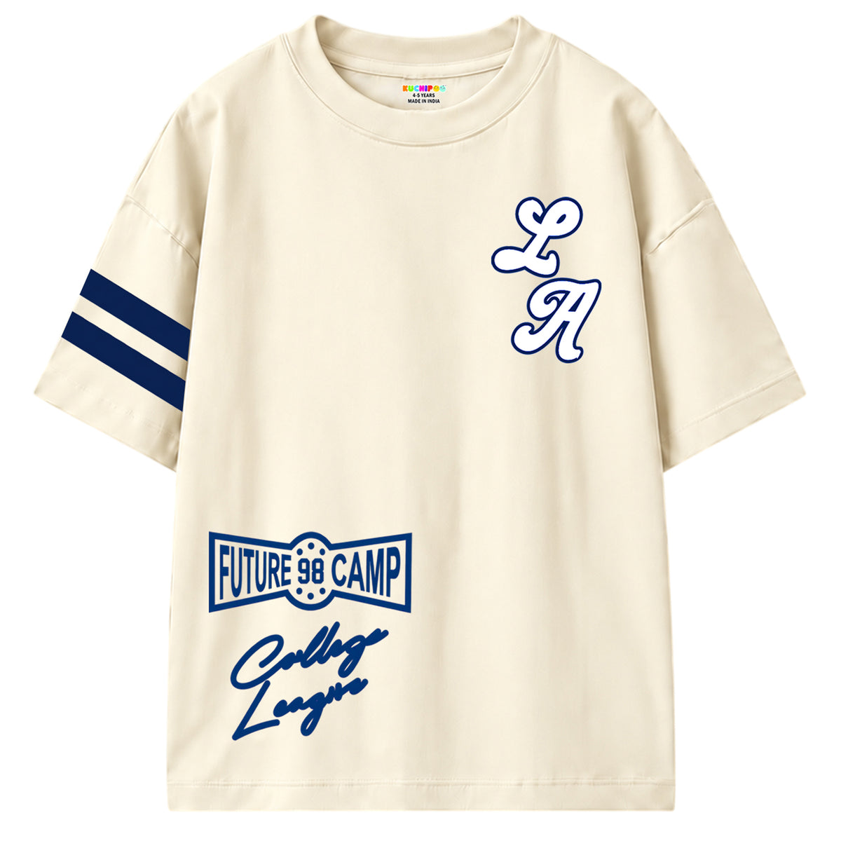 Kuchipoo Boys Cotton Printed T-Shirts | Half Sleeve Round Neck | Soft & Comfortable Casual Wear for Kids | Pack of 5