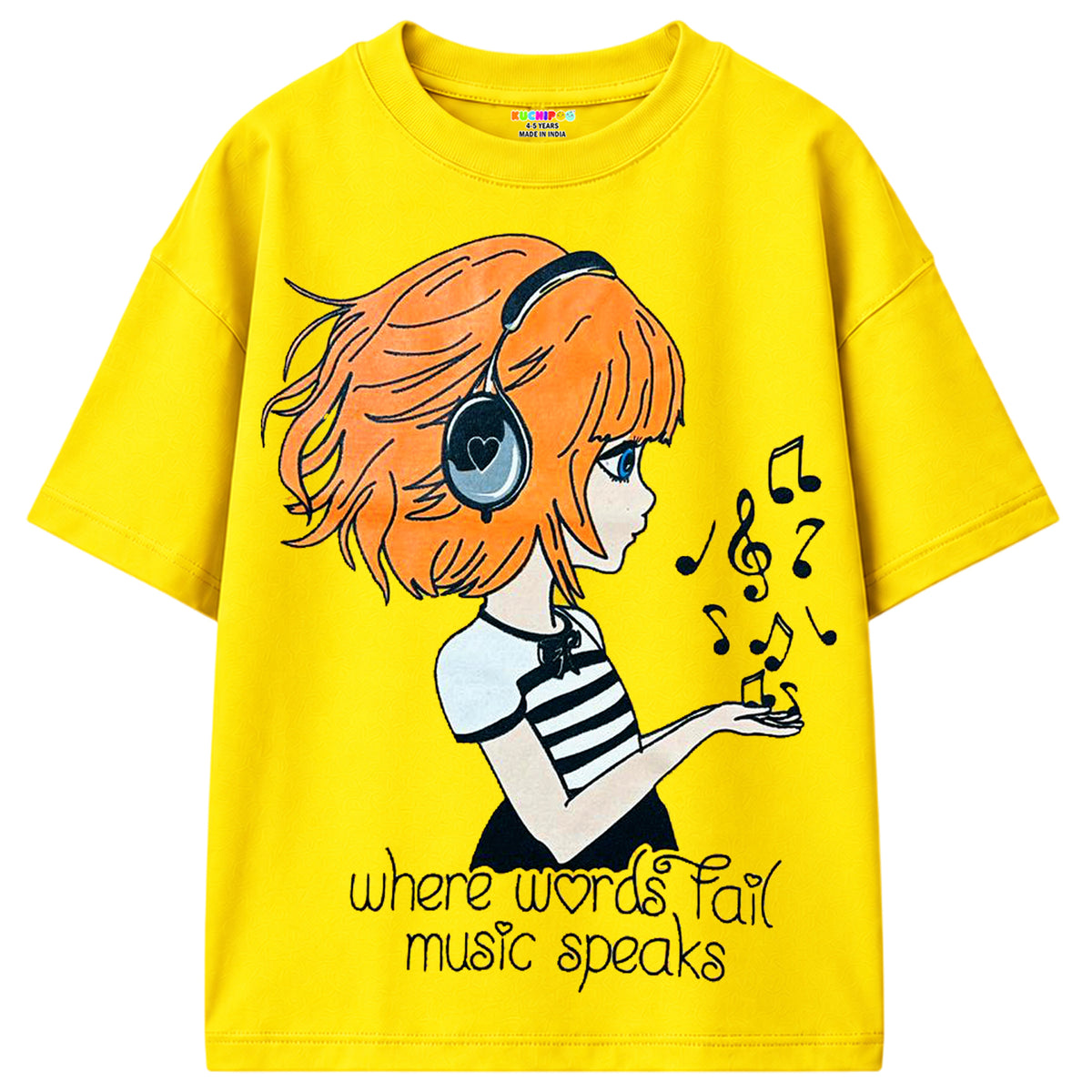 KUCHIPOO Girls Half Sleeves T-Shirts
