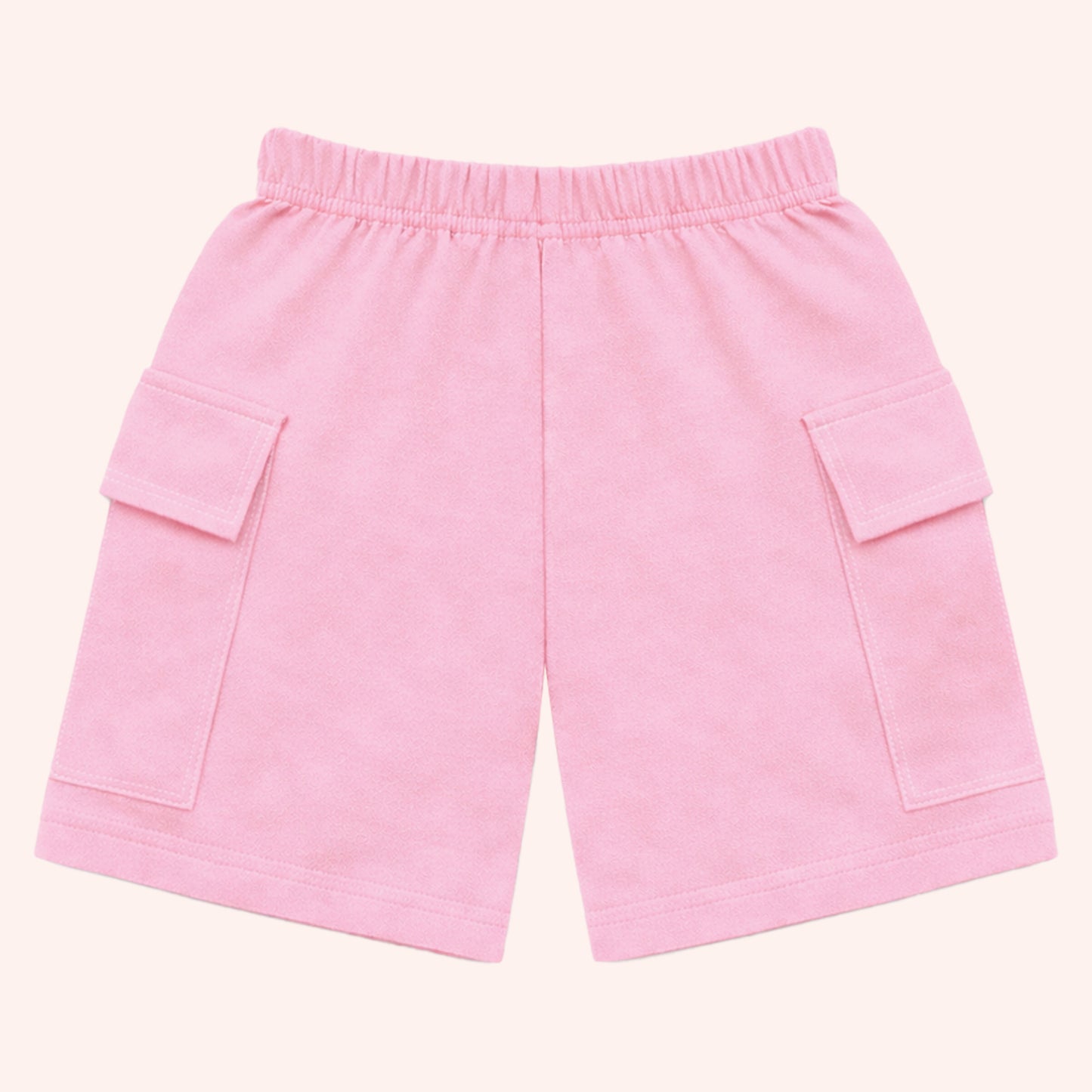 Kuchipoo Girls Cotton Cargo Shorts | Elastic Waistband | Double Pocket Shorts | Summer Casual Wear for Kids- Pack of 5