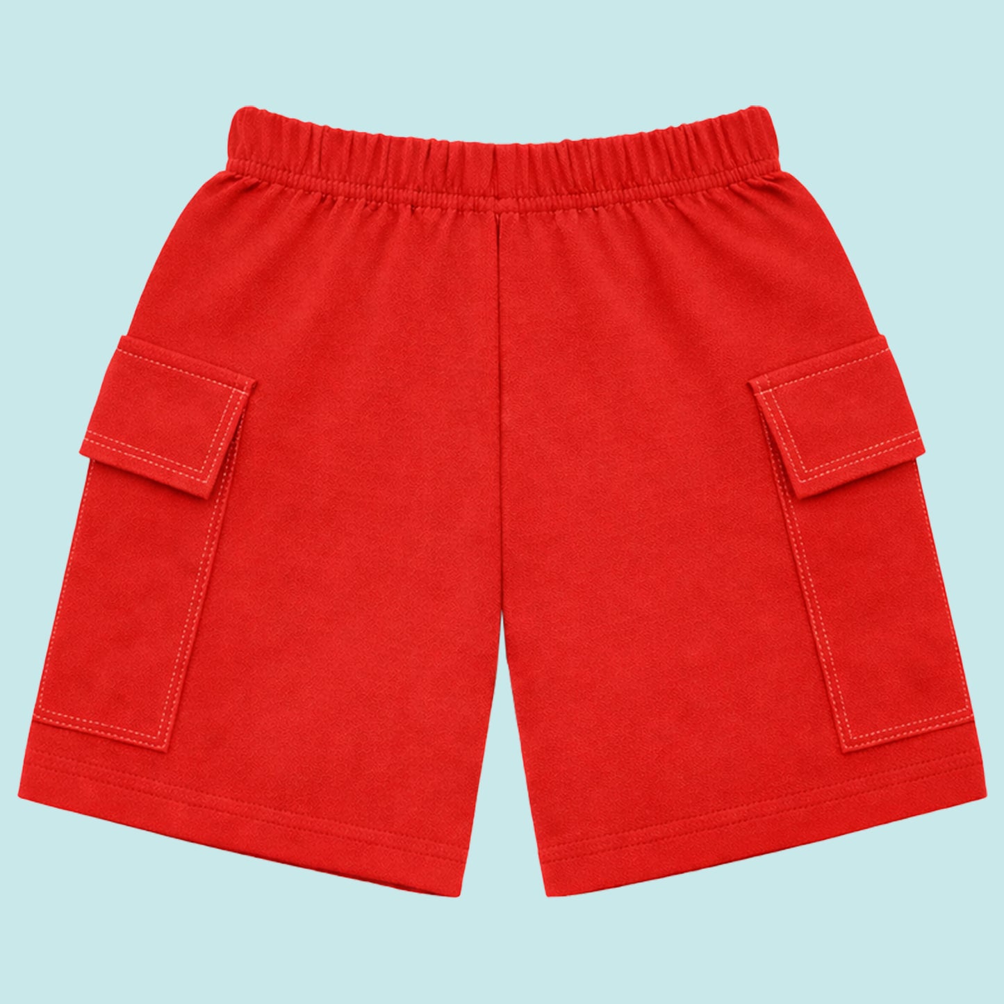 Kuchipoo Boys Cotton Cargo Shorts | Elastic Waistband | Double Pocket Shorts | Summer Casual Wear for Kids- Pack of 5