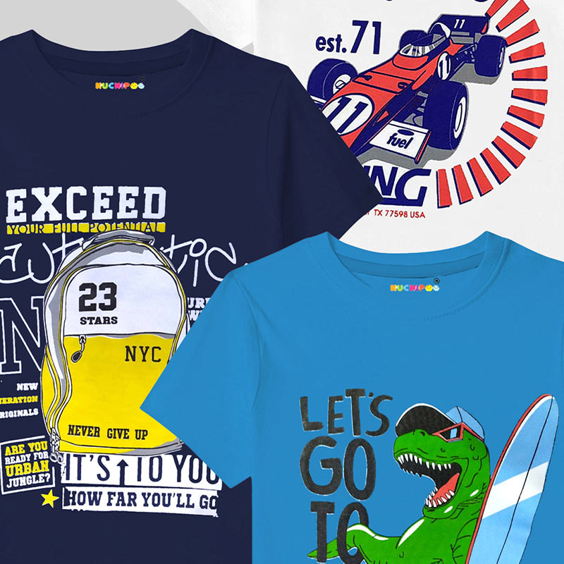 KUCHIPOO Boys Half Sleeves T-Shirts