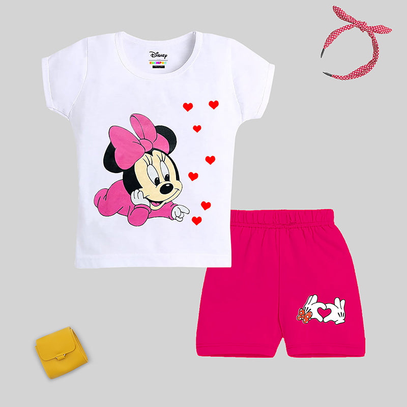 KUCHIPOO © Disney GIRLS HALF SLEEVES T-SHIRTS AND SHORTS SET