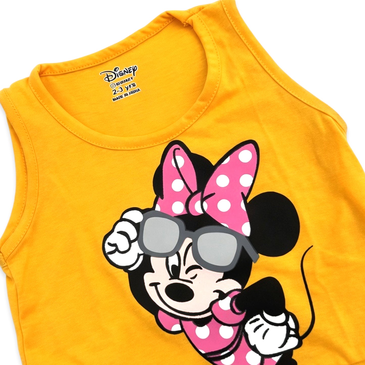 Kuchipoo © Disney Girls Minnie Mouse Printed Sleeveless Cotton Dress Combo | Cute Graphic Summer Casual Frock Set | Pack of 3