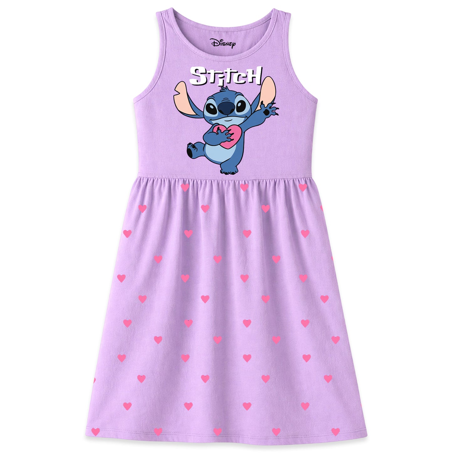 Kuchipoo © Disney | Stitch & Angel | Heart Print | Girls Summer Dress Frock | Pack of 2