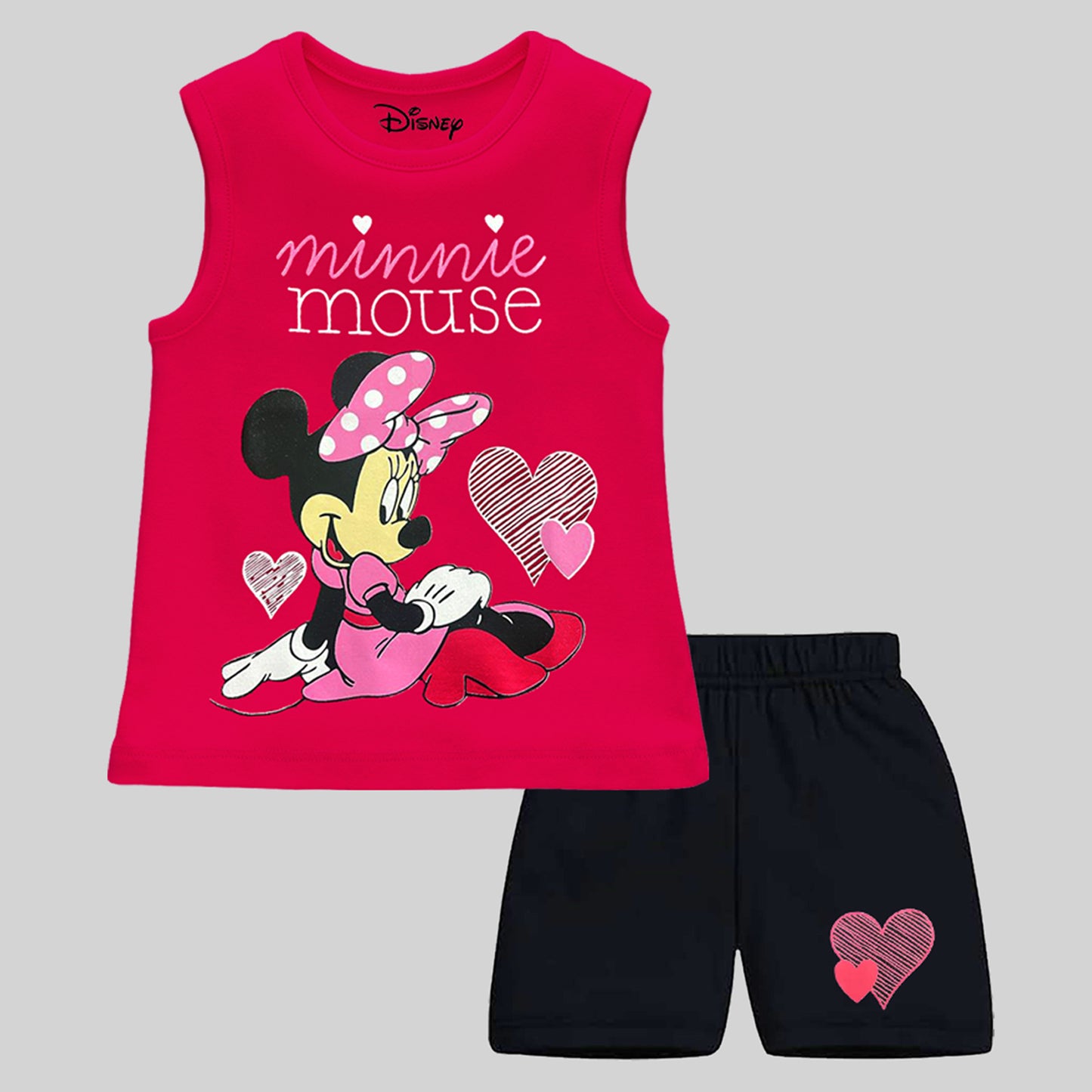 KUCHIPOO © DISNEY GIRLS HALF SLEEVES T-SHIRTS AND SHORTS SET