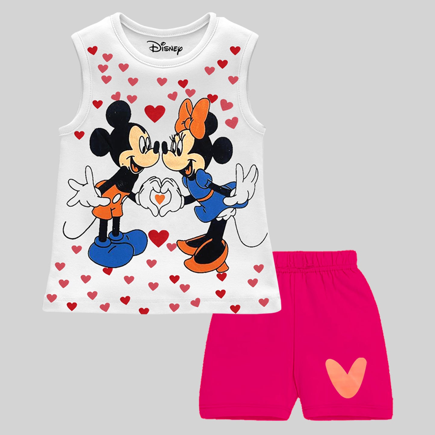 KUCHIPOO © DISNEY GIRLS HALF SLEEVES T-SHIRTS AND SHORTS SET