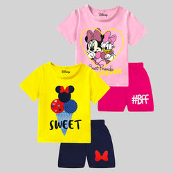 KUCHIPOO @Disney GIRLS HALF SLEEVES T-SHIRTS AND SHORTS SET