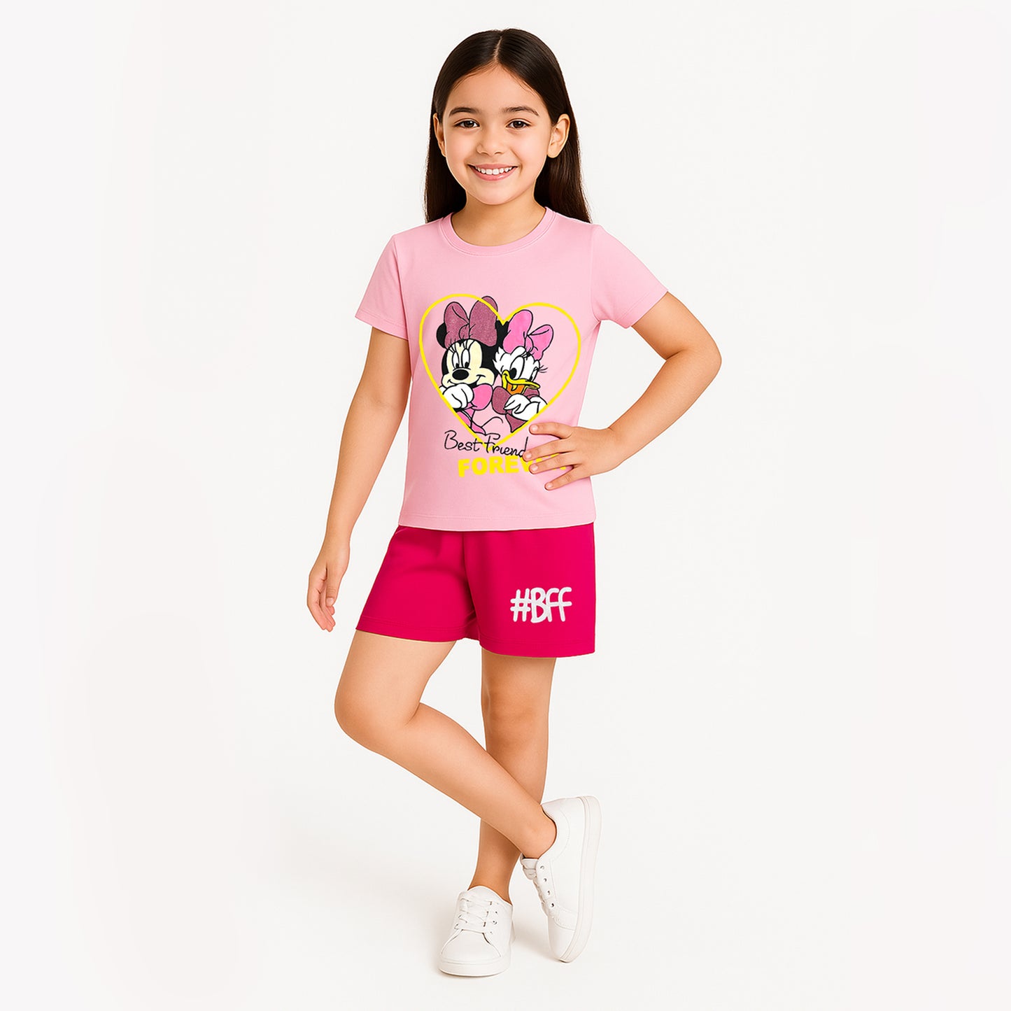 KUCHIPOO © Disney GIRLS HALF SLEEVES T-SHIRTS AND SHORTS SET