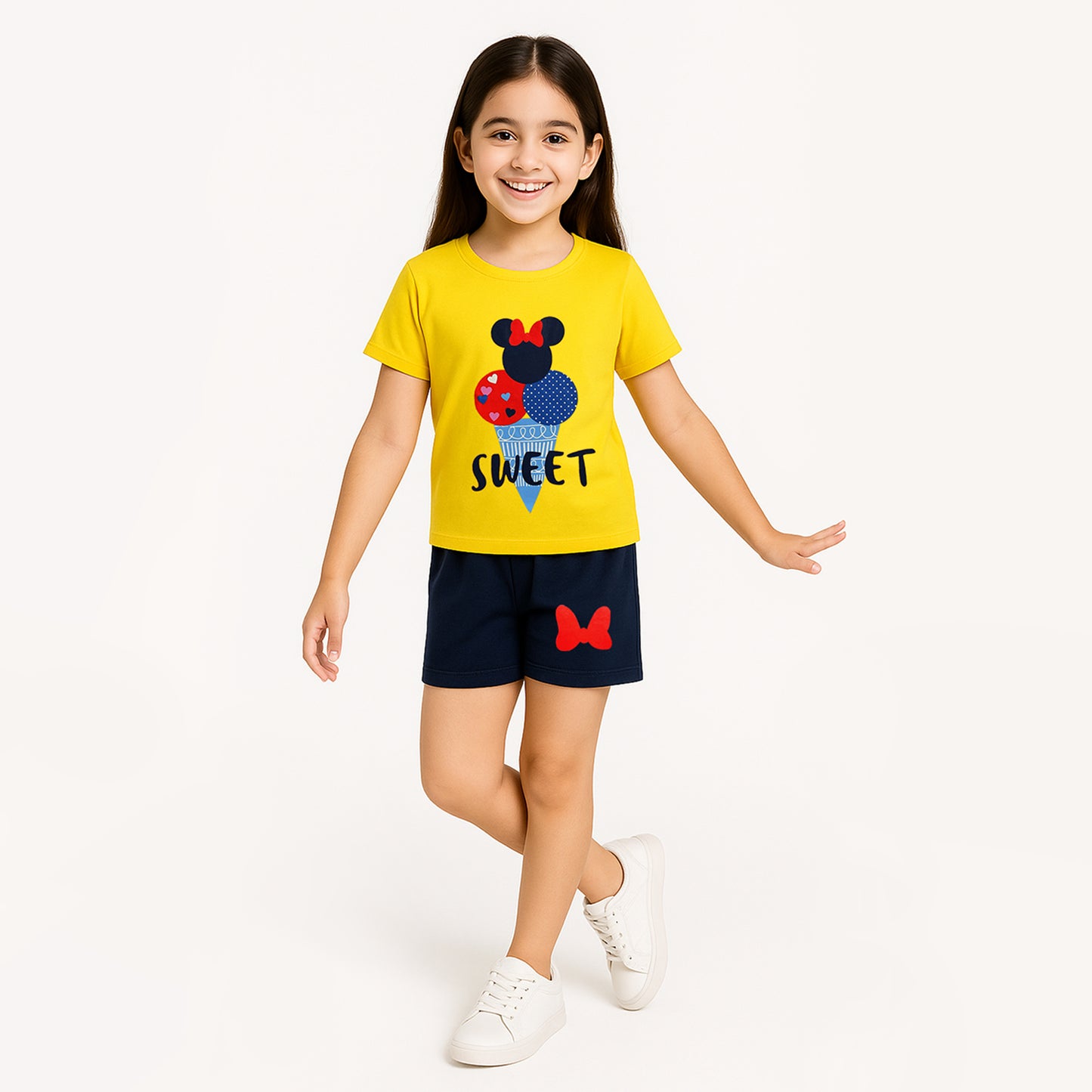 KUCHIPOO © Disney GIRLS HALF SLEEVES T-SHIRTS AND SHORTS SET