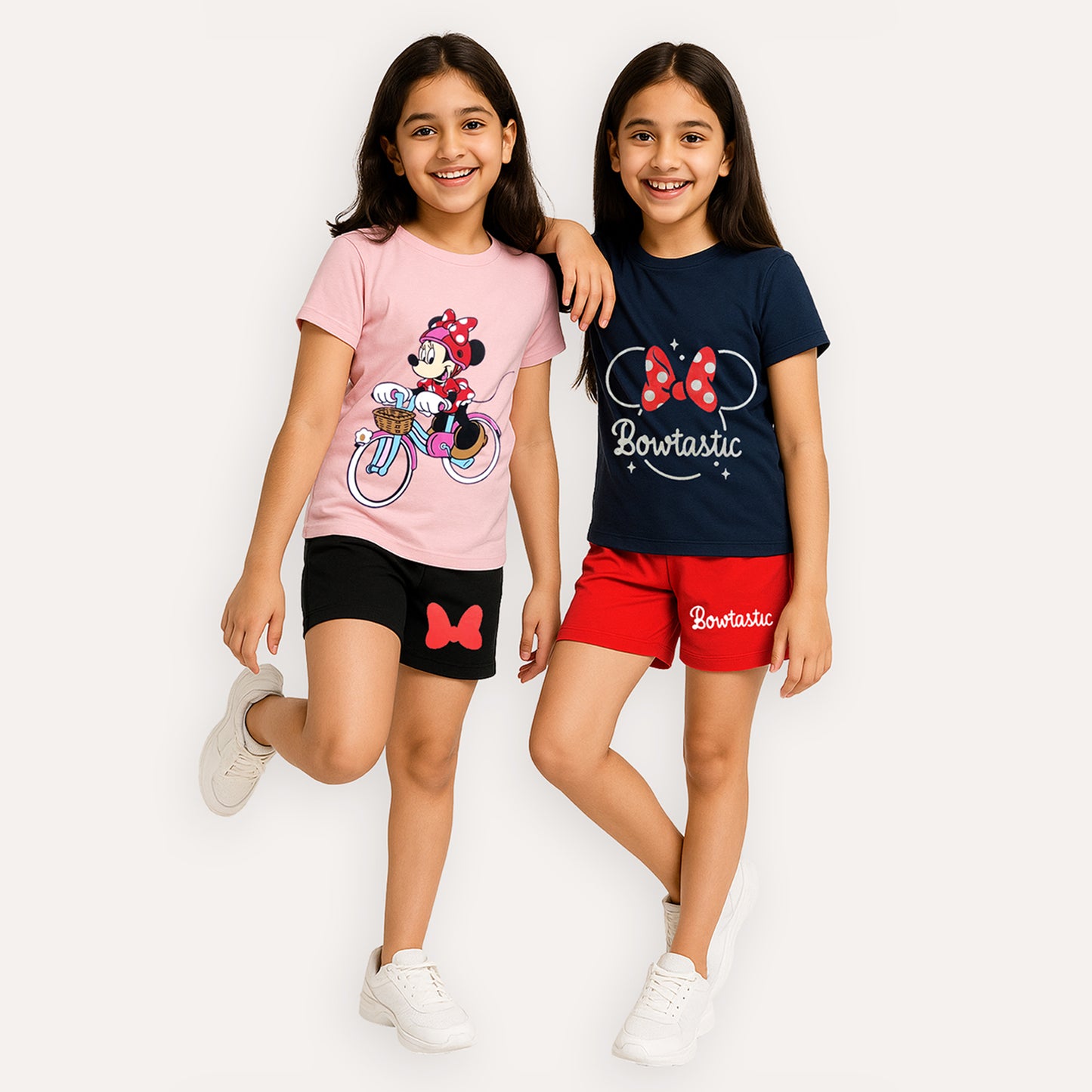 KUCHIPOO © DISNEY GIRLS HALF SLEEVES T-SHIRTS AND SHORTS SET
