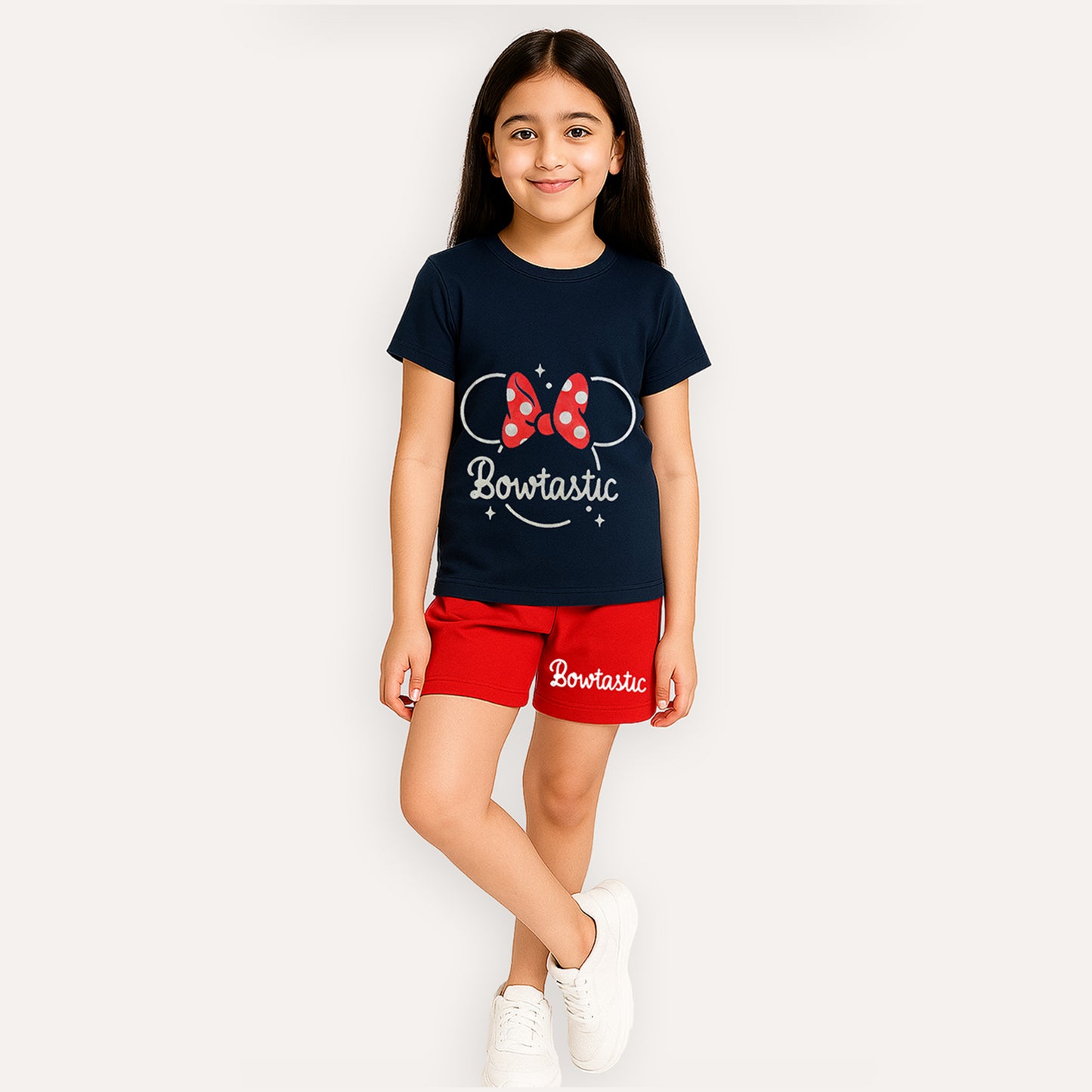 KUCHIPOO © DISNEY GIRLS HALF SLEEVES T-SHIRTS AND SHORTS SET