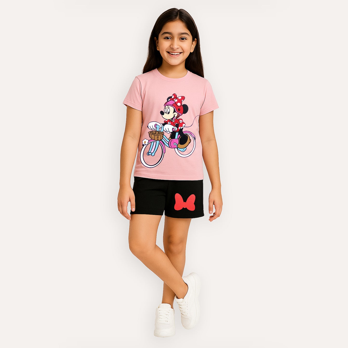 KUCHIPOO © DISNEY GIRLS HALF SLEEVES T-SHIRTS AND SHORTS SET