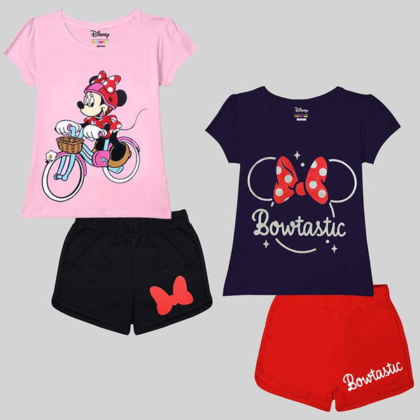 KUCHIPOO © DISNEY GIRLS HALF SLEEVES T-SHIRTS AND SHORTS SET