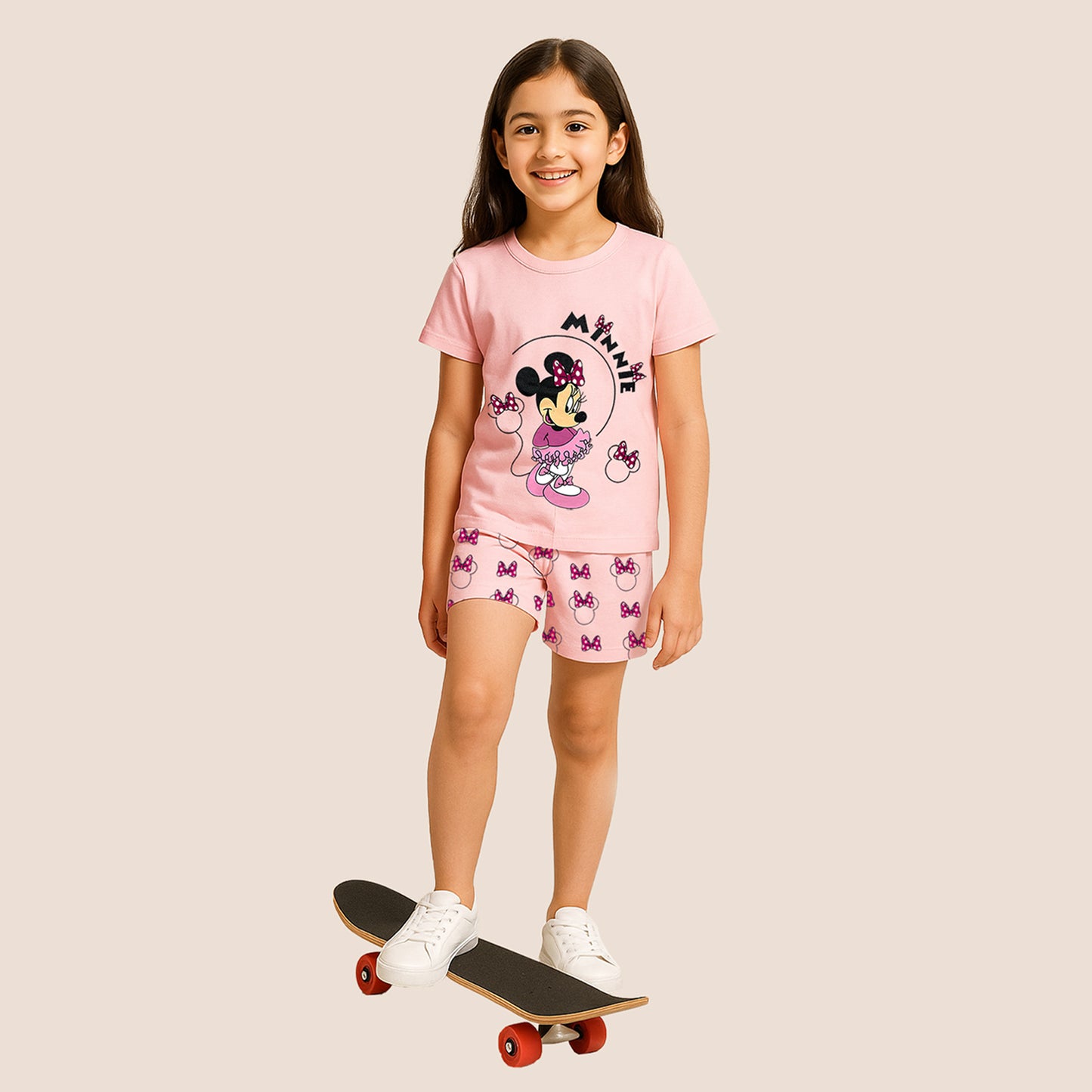 KUCHIPOO @Disney GIRLS HALF SLEEVES T-SHIRTS AND SHORTS SET.