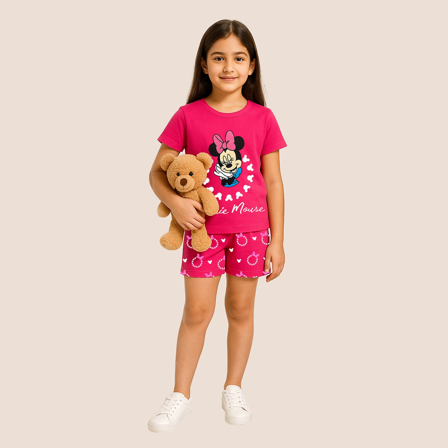 KUCHIPOO @Disney GIRLS HALF SLEEVES T-SHIRTS AND SHORTS SET.