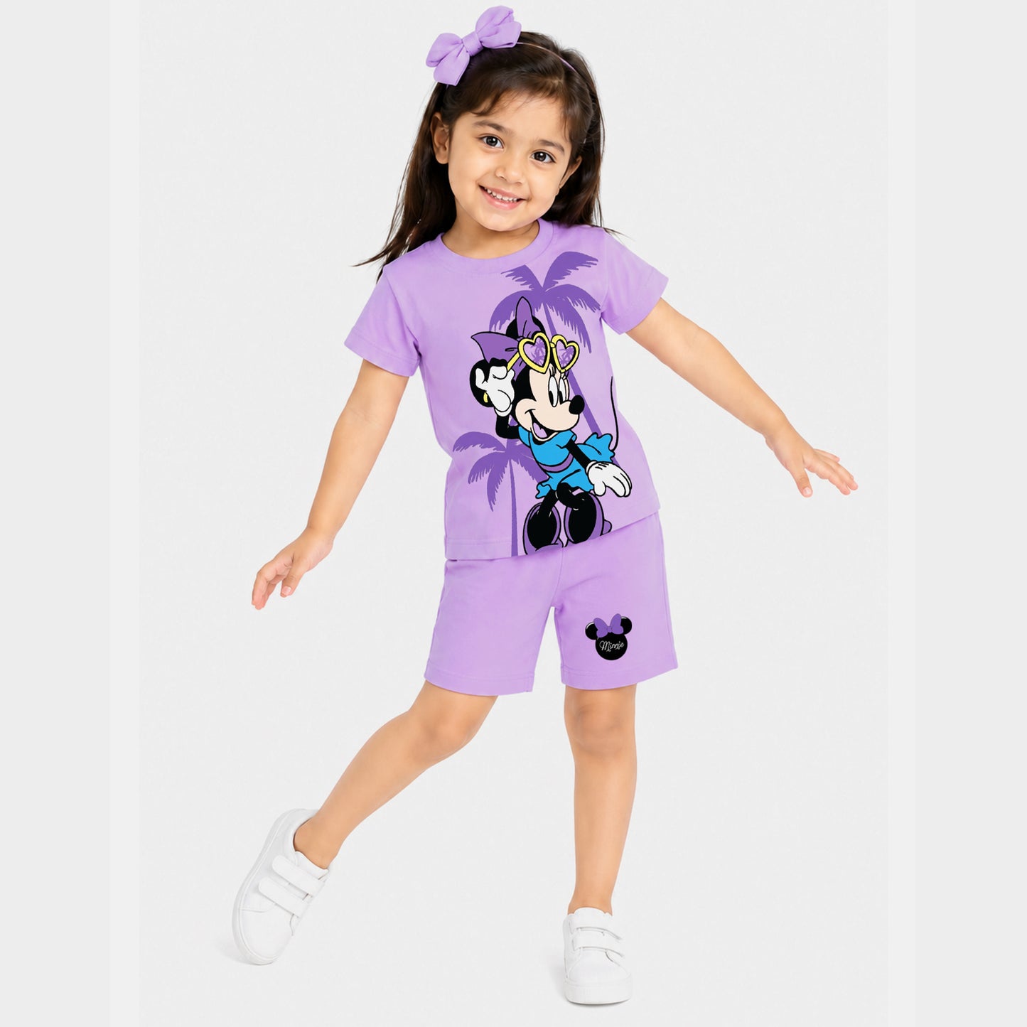 Kuchipoo © Disney Girls Regular Fit Cotton T-Shirts and Shorts Set - Pack of 3