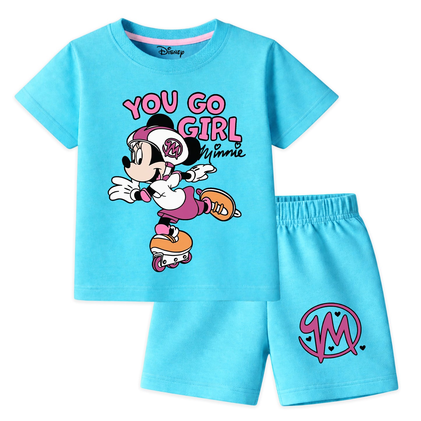 Kuchipoo © Disney Girls Regular Fit Cotton T-Shirts and Shorts Set - Pack of 3