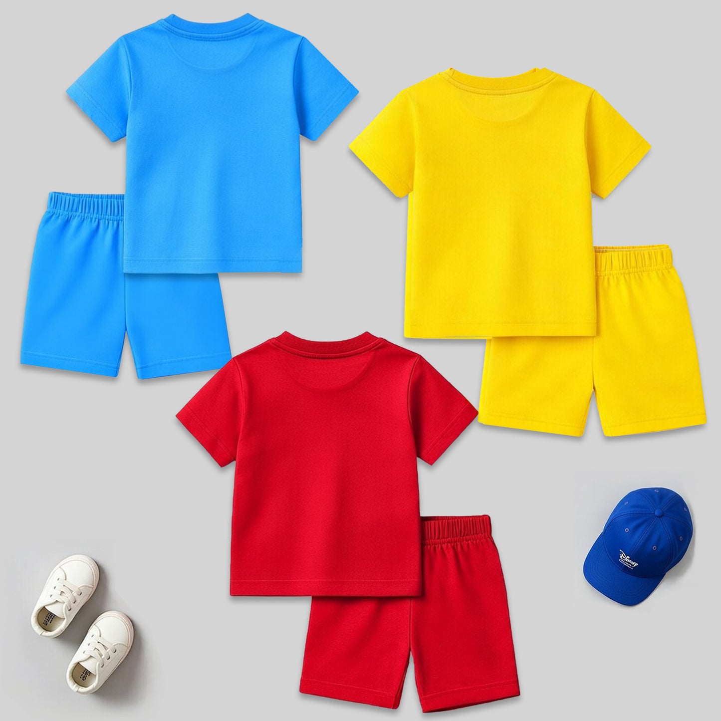 Kuchipoo © Disney Boys Regular Fit Cotton T-Shirts and Shorts Set - Pack of 3