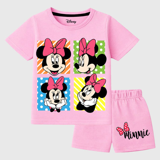 Kuchipoo © Disney Girls Regular Fit Cotton T-Shirts and Shorts Set - Pack of 3