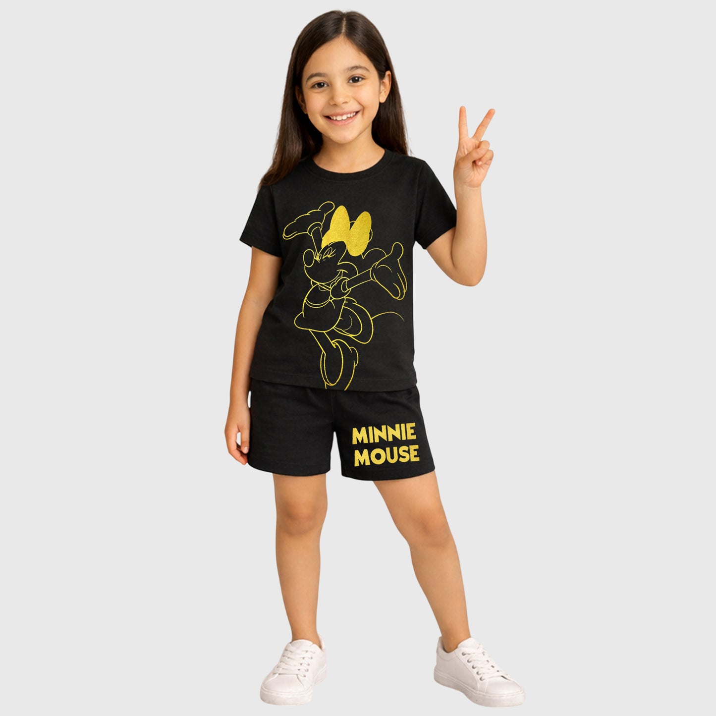 Kuchipoo © Disney Girls Regular Fit Cotton T-Shirts and Shorts Set - Pack of 2