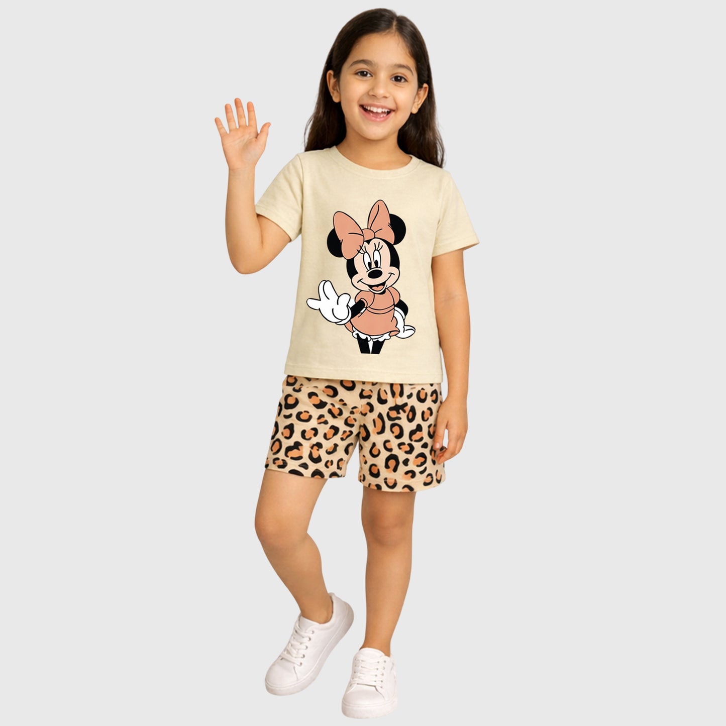 Kuchipoo © Disney Girls Regular Fit Cotton T-Shirts and Shorts Set - Pack of 2