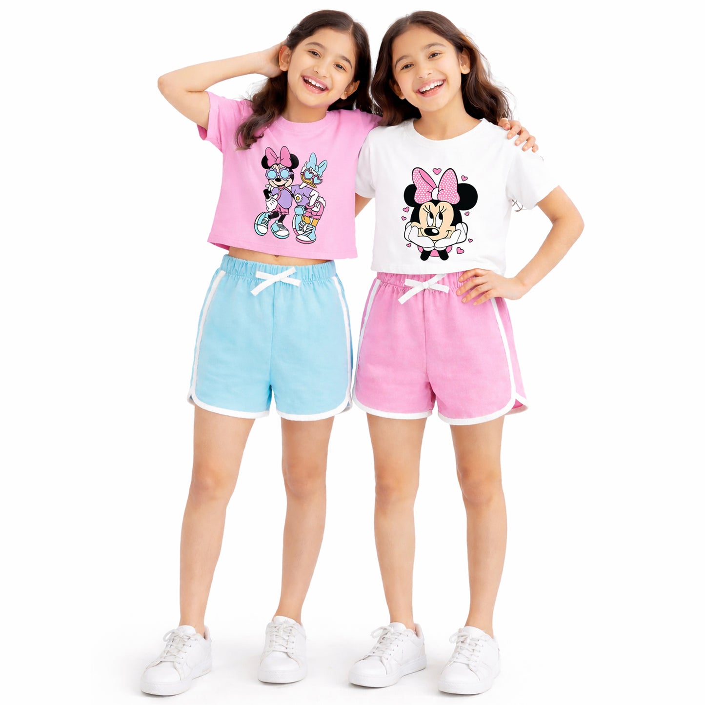 Kuchipoo © Disney Regular Fit Cotton T-Shirts and Shorts Set for Girls - Pack of 2