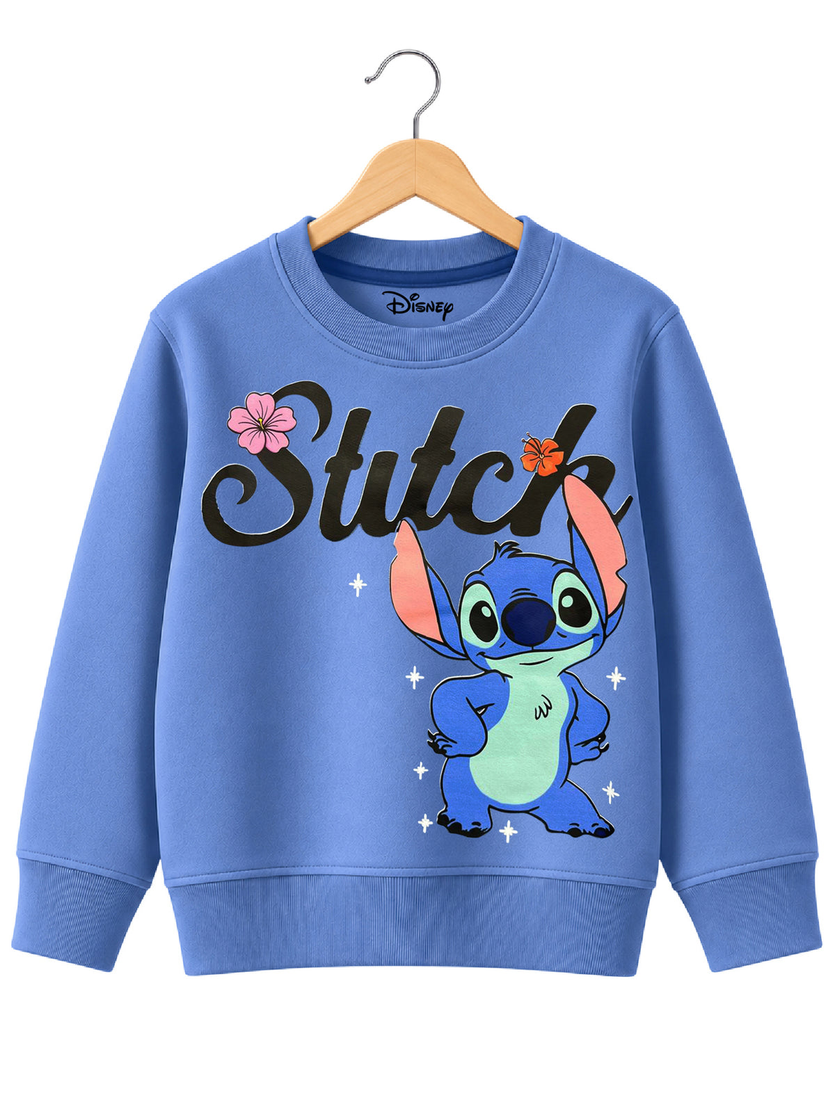 Kuchipoo © Disney Girls Stitch Graphic Printed Full Sleeve Round Neck Sweatshirt | Regular Fit Winterwear (Copy)