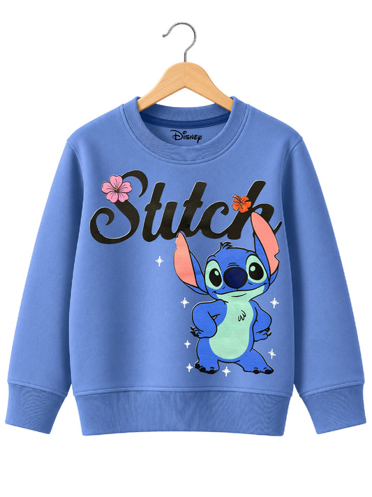 Kuchipoo © Disney Girls Stitch Graphic Printed Full Sleeve Round Neck Sweatshirt | Regular Fit Winterwear (Copy)