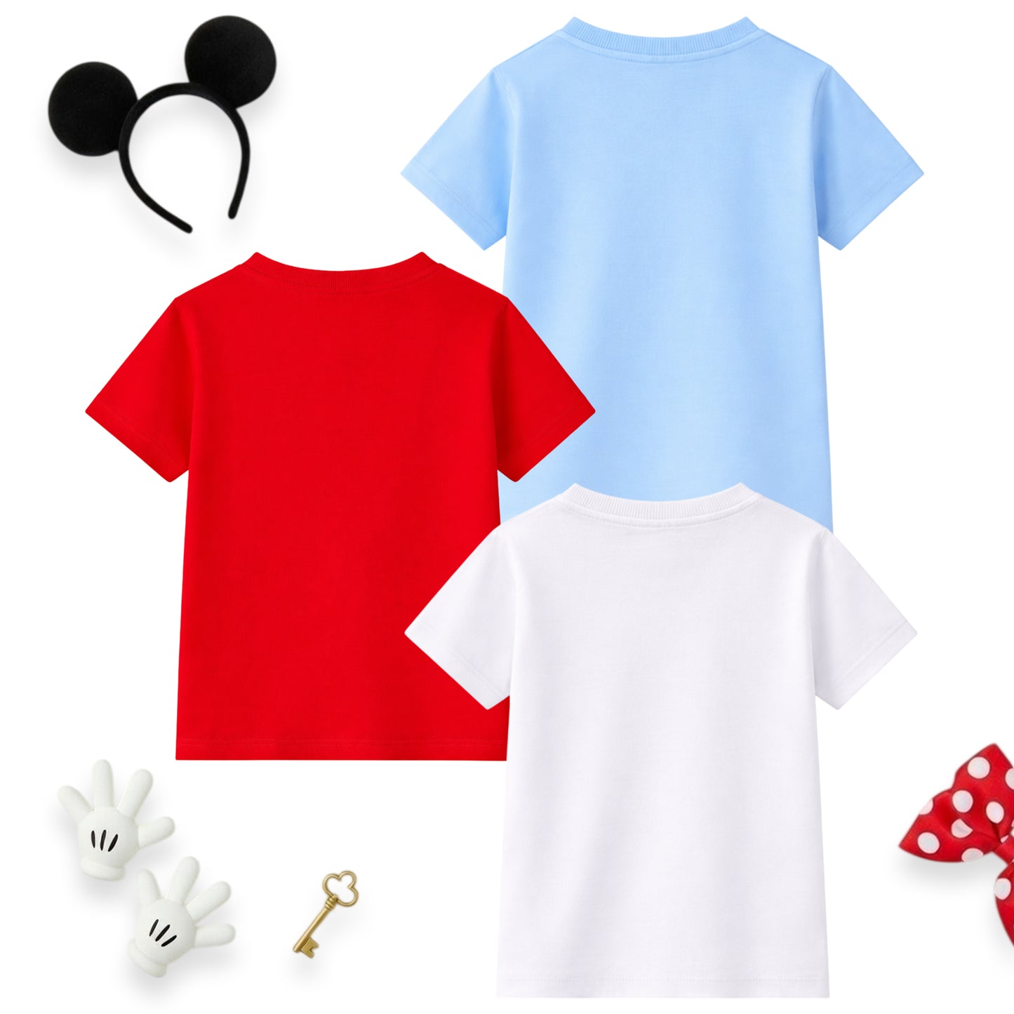 Kuchipoo © Disney Boys Mickey Mouse Printed Cotton T-Shirt Combo | Mickey & Friends Graphic Cotton Tees | Casual Summer Wear | Pack of 3