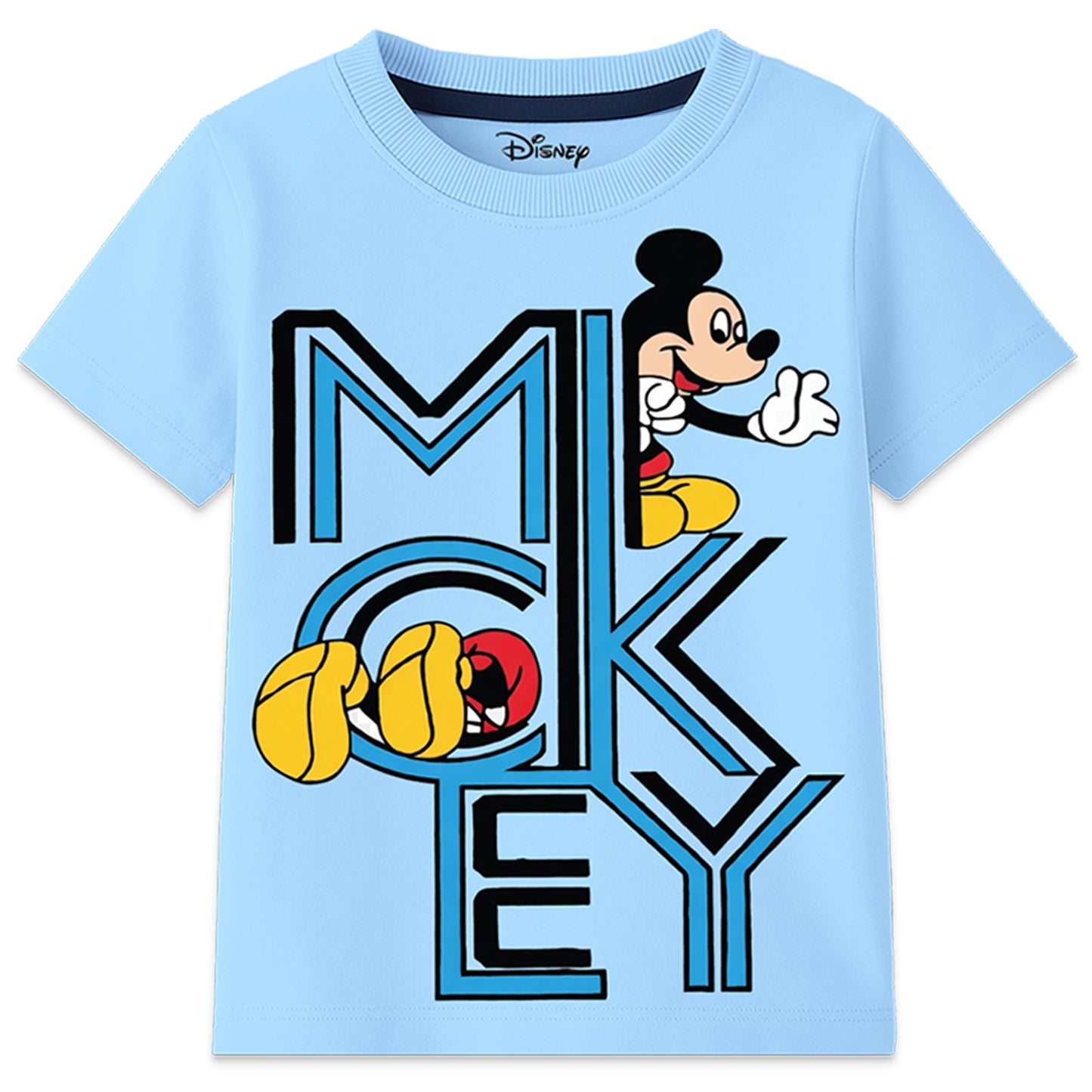 Kuchipoo © Disney Boys Mickey Mouse Printed Cotton T-Shirt Combo | Mickey & Friends Graphic Cotton Tees | Casual Summer Wear | Pack of 3